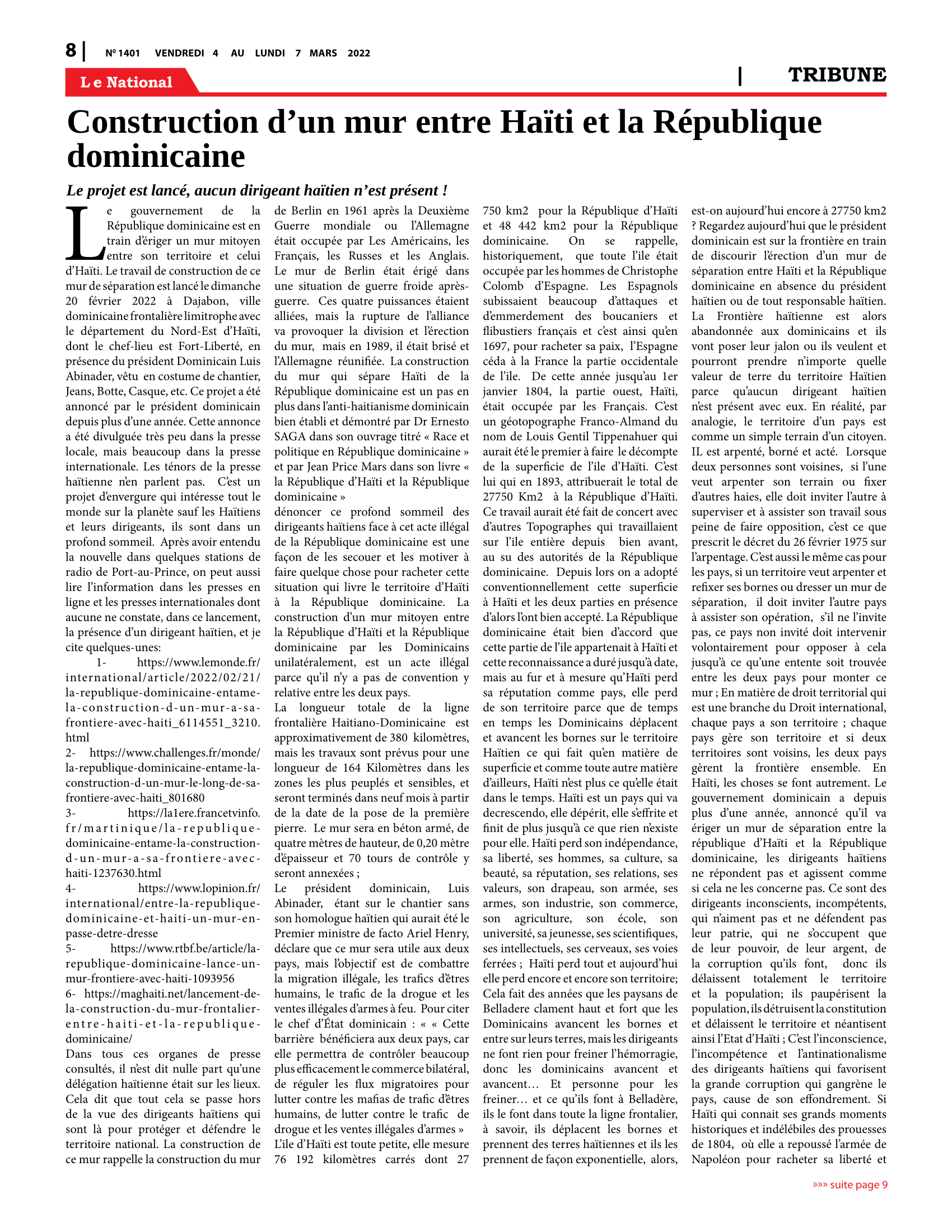Page 8 de l'édition 1401