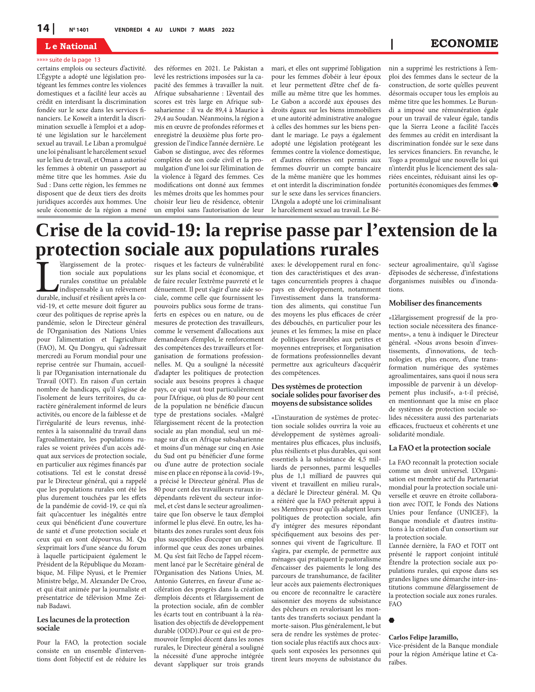 Page 14 de l'édition 1401