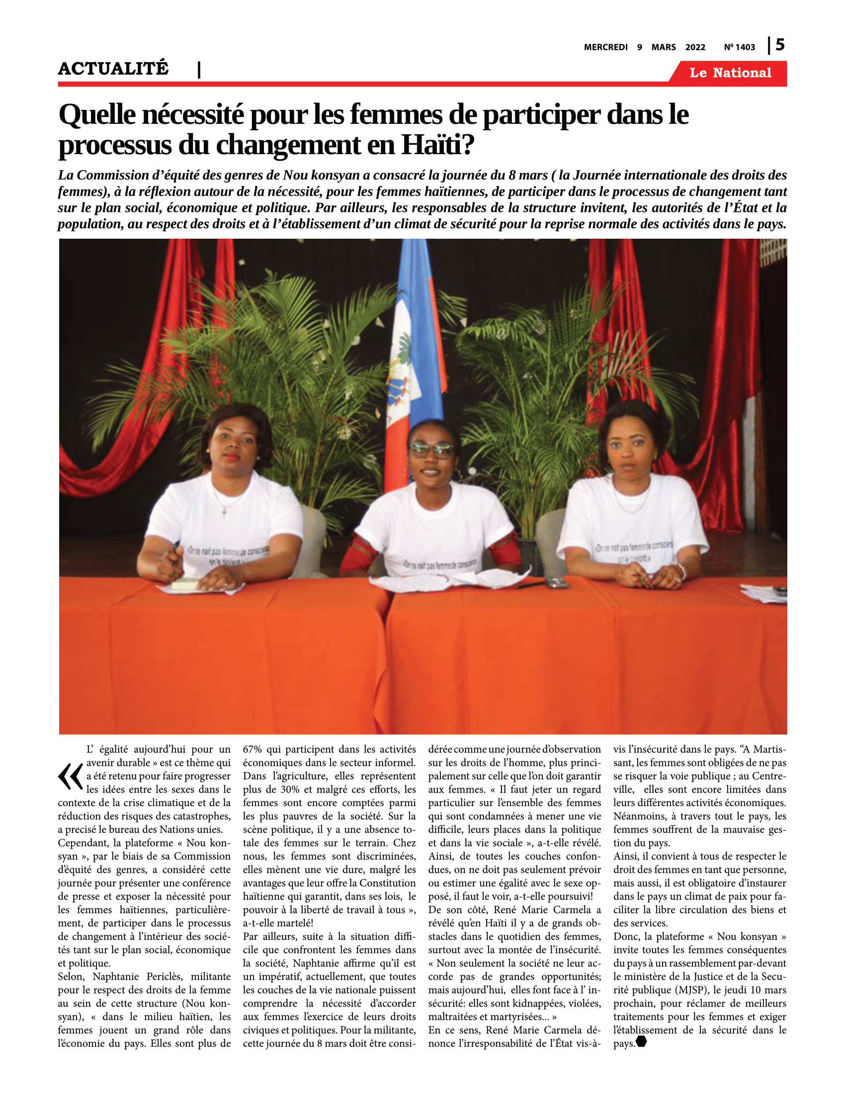 Page 5 de l'édition 1403