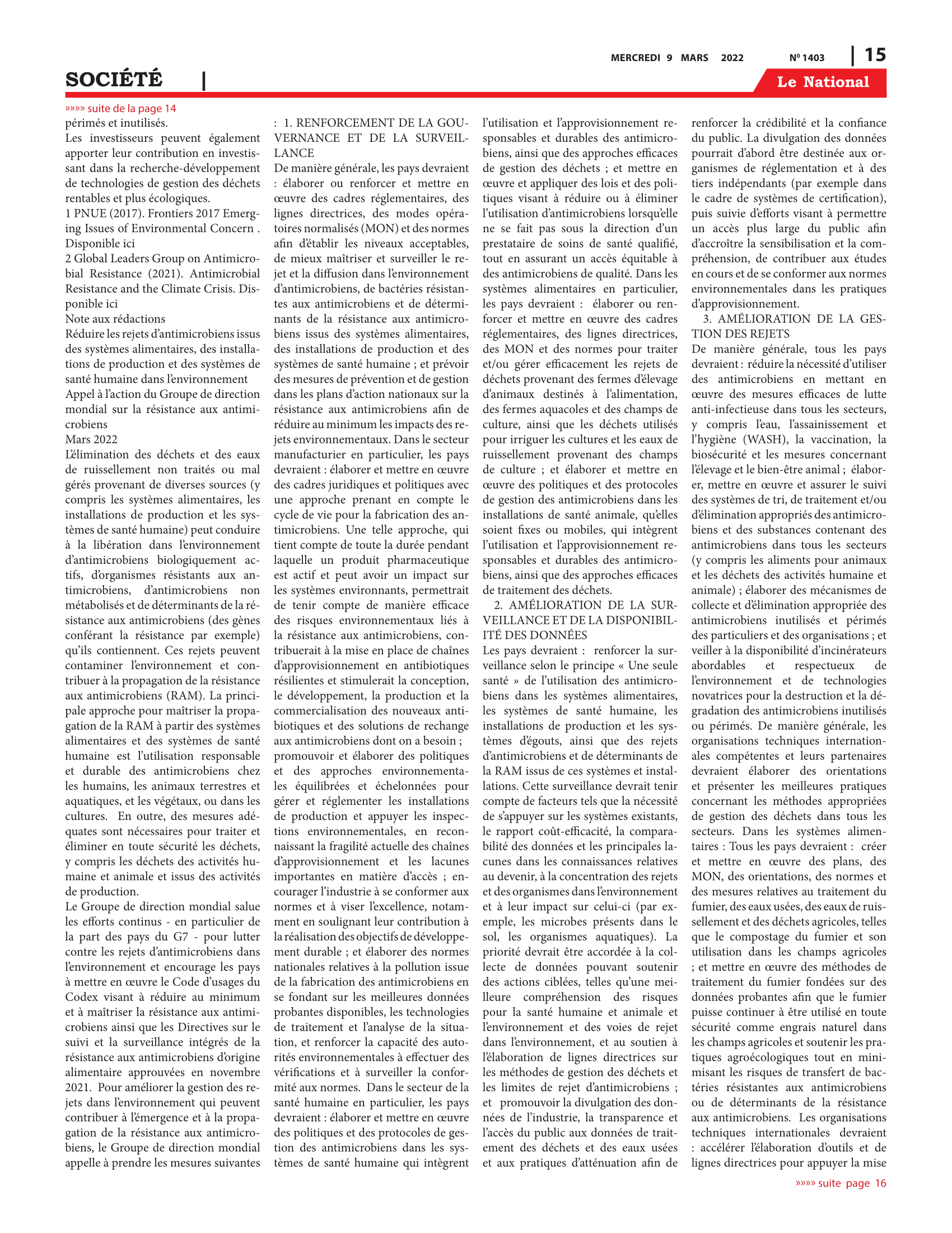 Page 15 de l'édition 1403