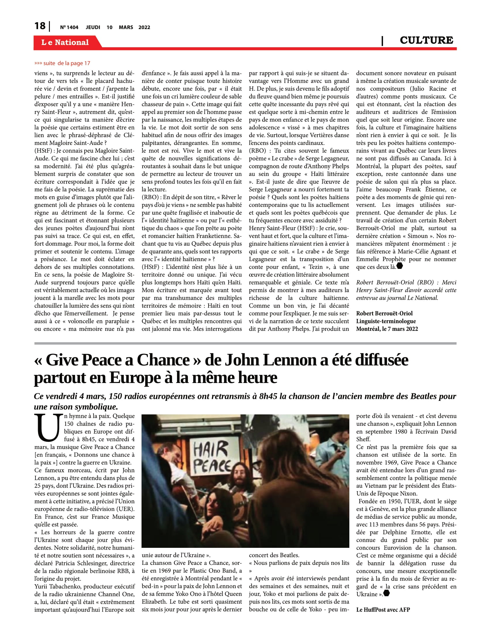 Page 18 de l'édition 1404
