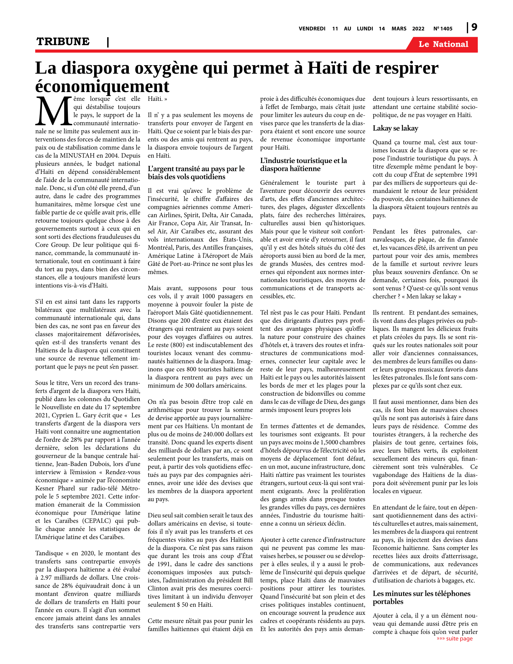 Page 9 de l'édition 1405