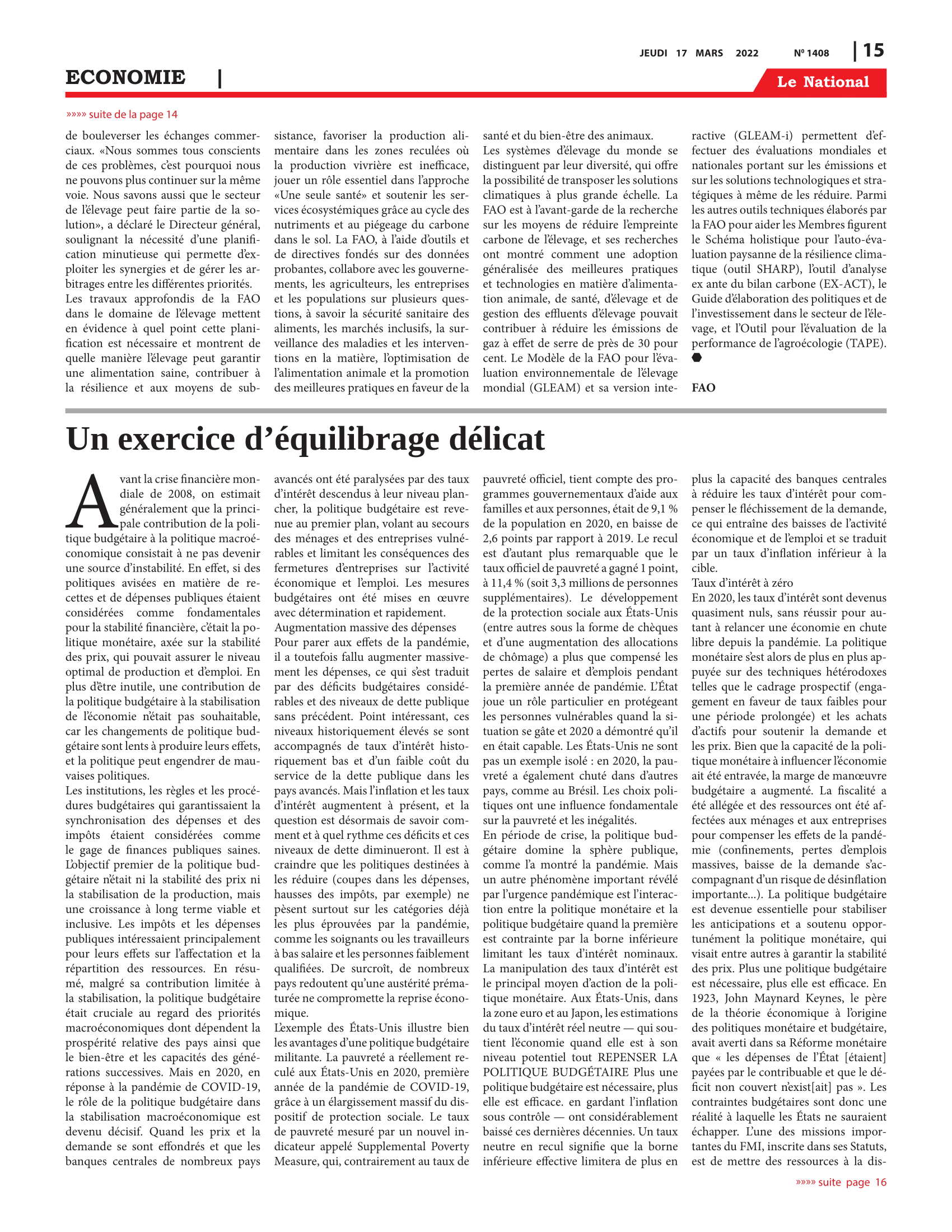Page 15 de l'édition 1408