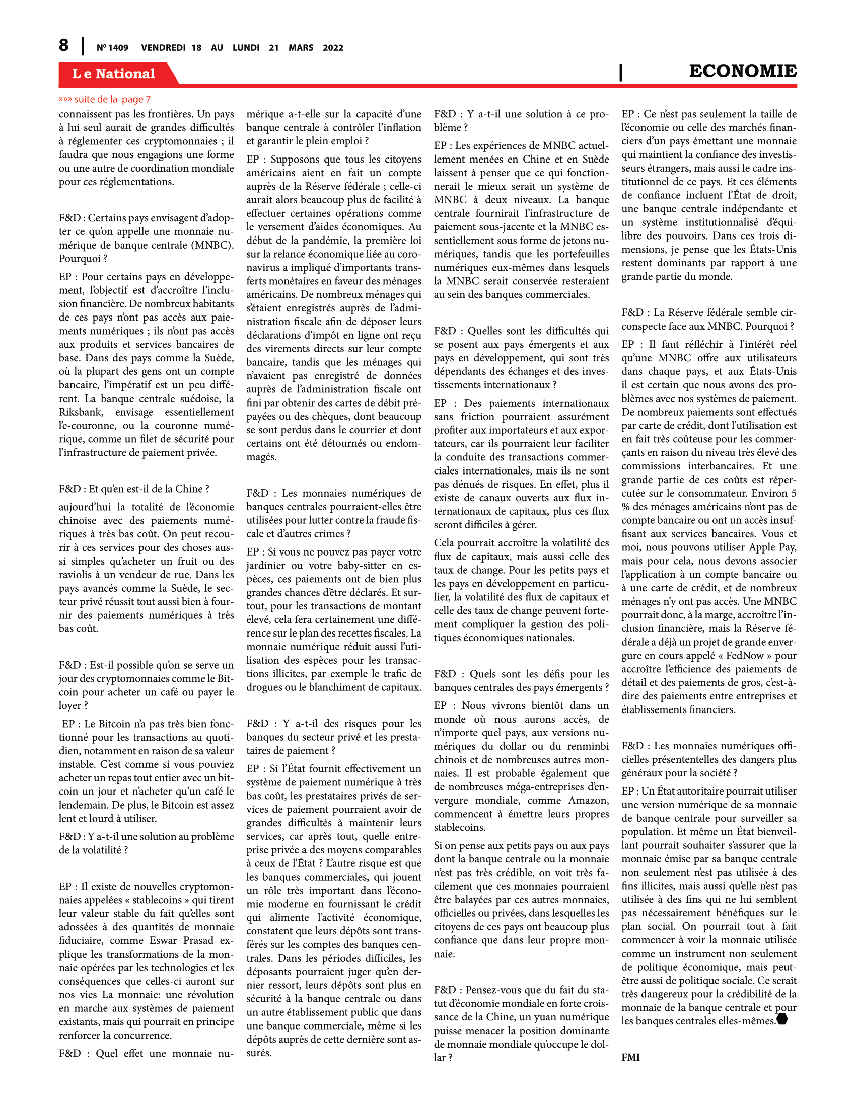 Page 8 de l'édition 1409