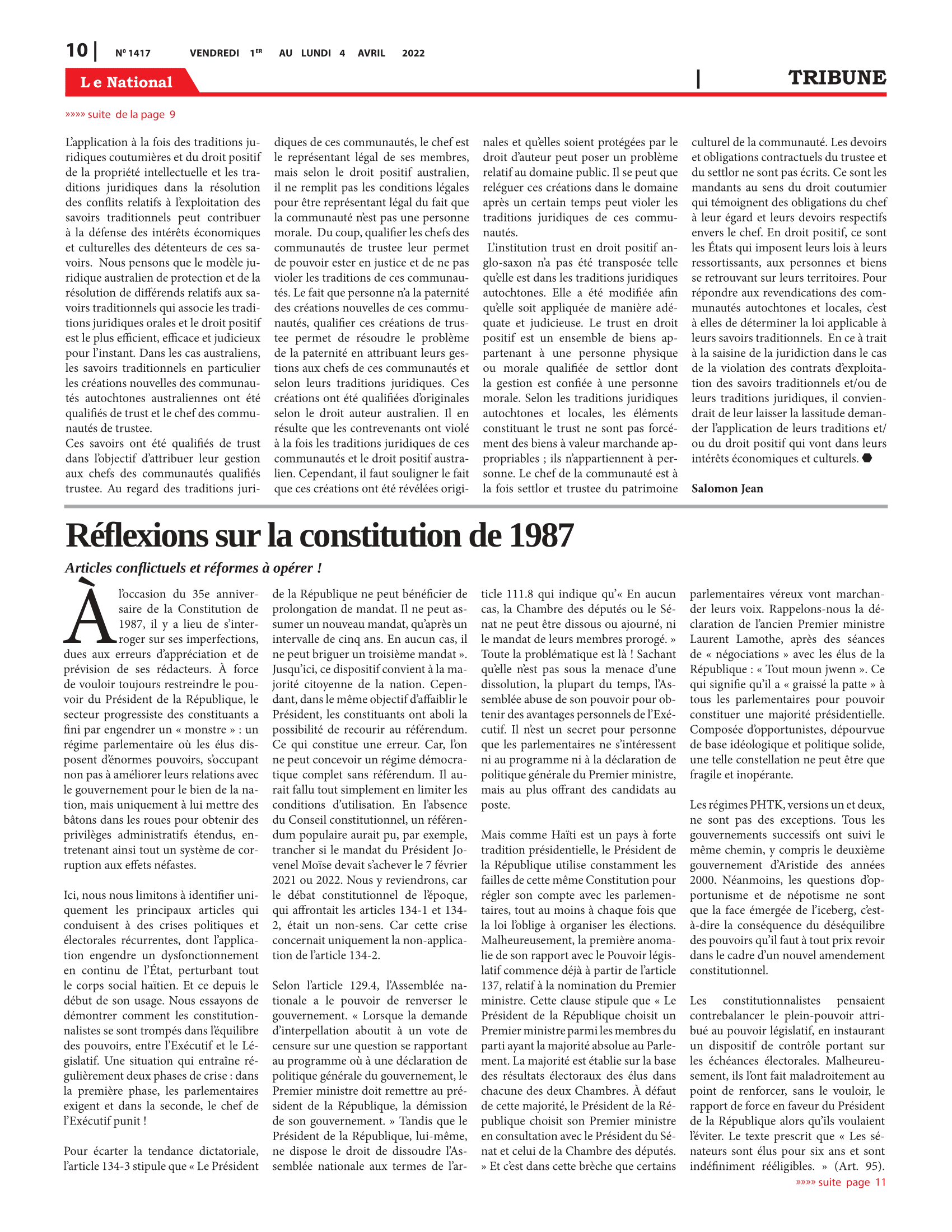 Page 10 de l'édition 1417
