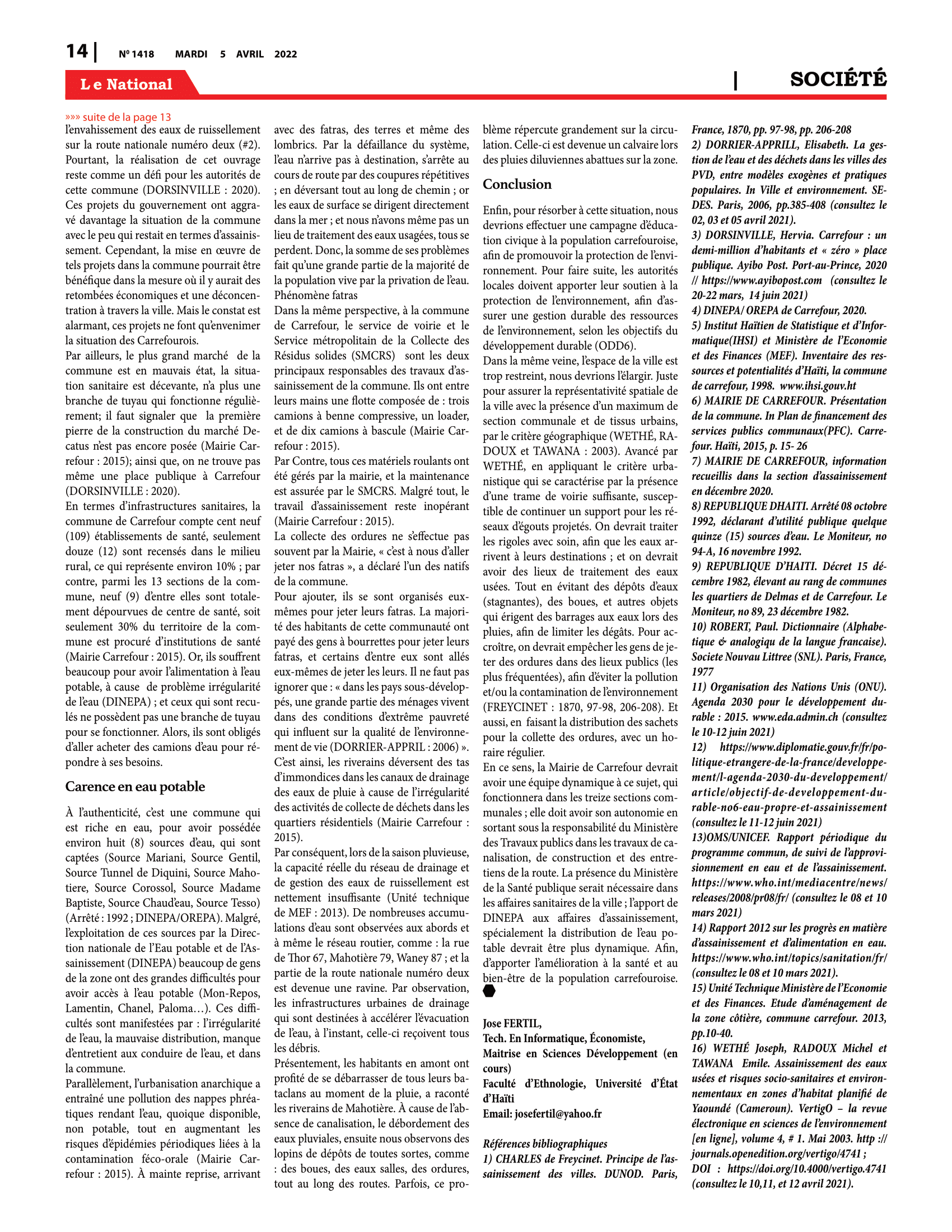Page 14 de l'édition 1418