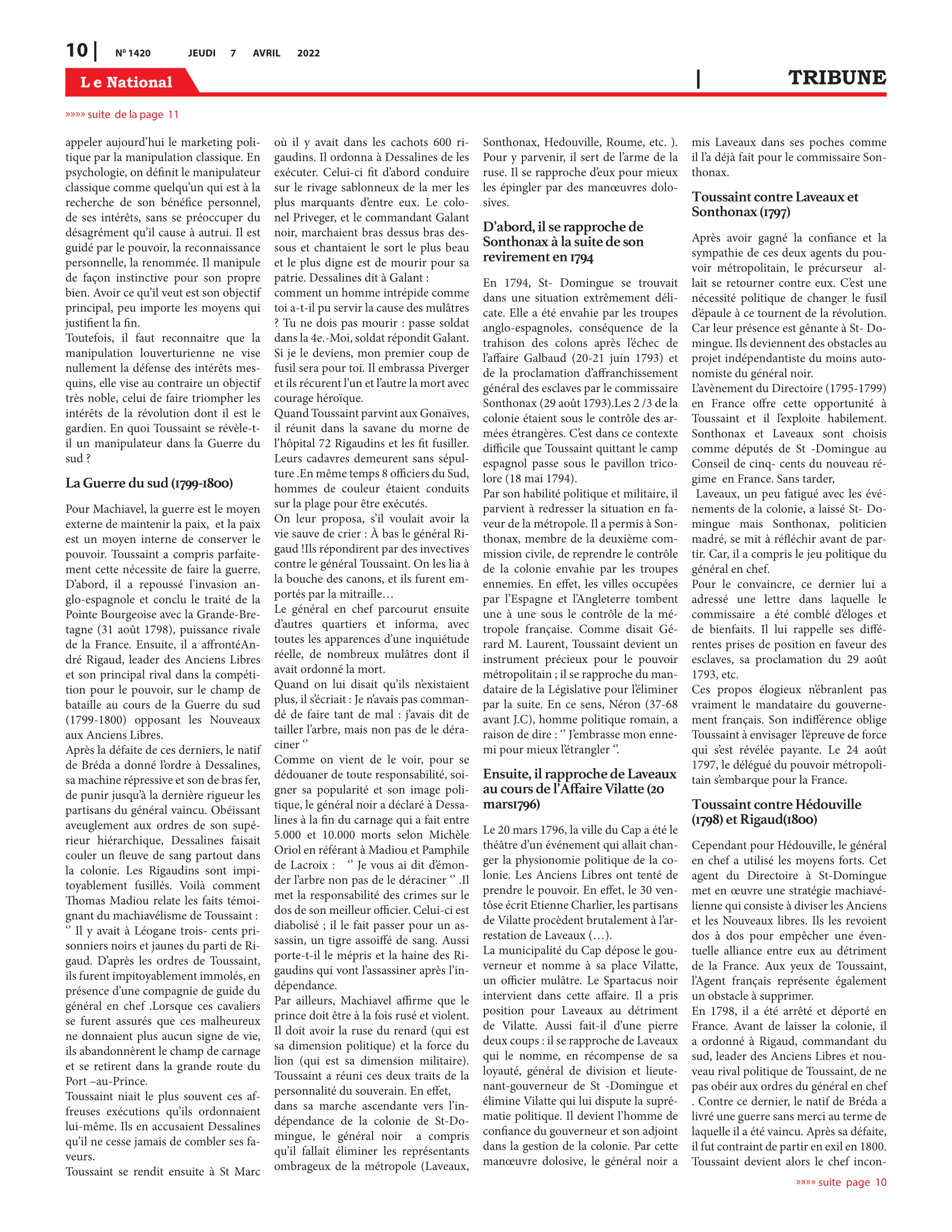 Page 10 de l'édition 1420