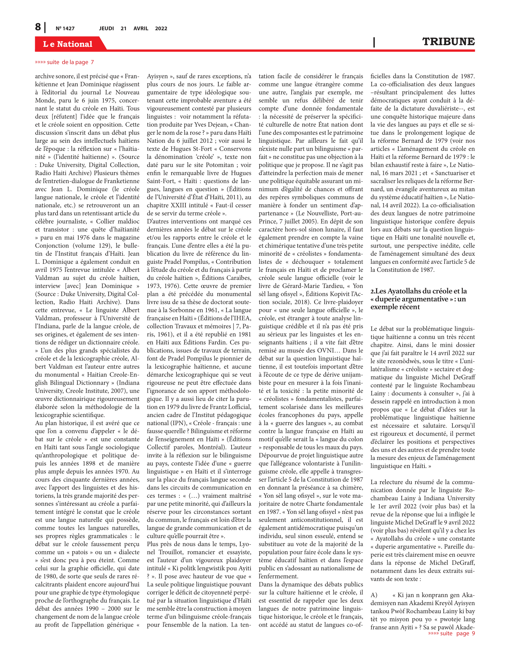 Page 8 de l'édition 1427