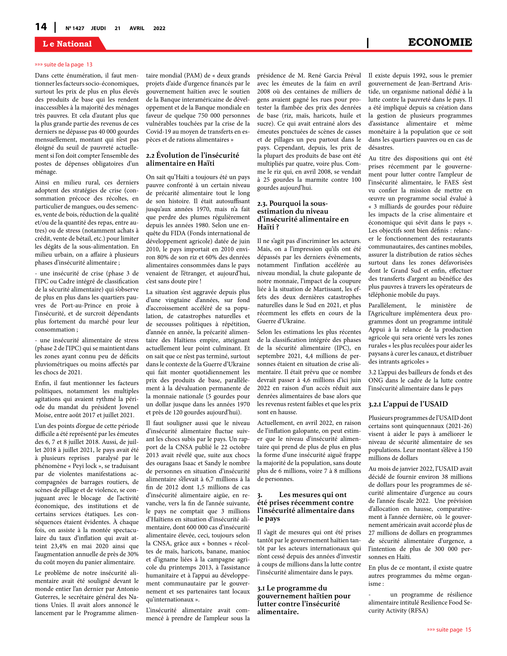 Page 14 de l'édition 1427