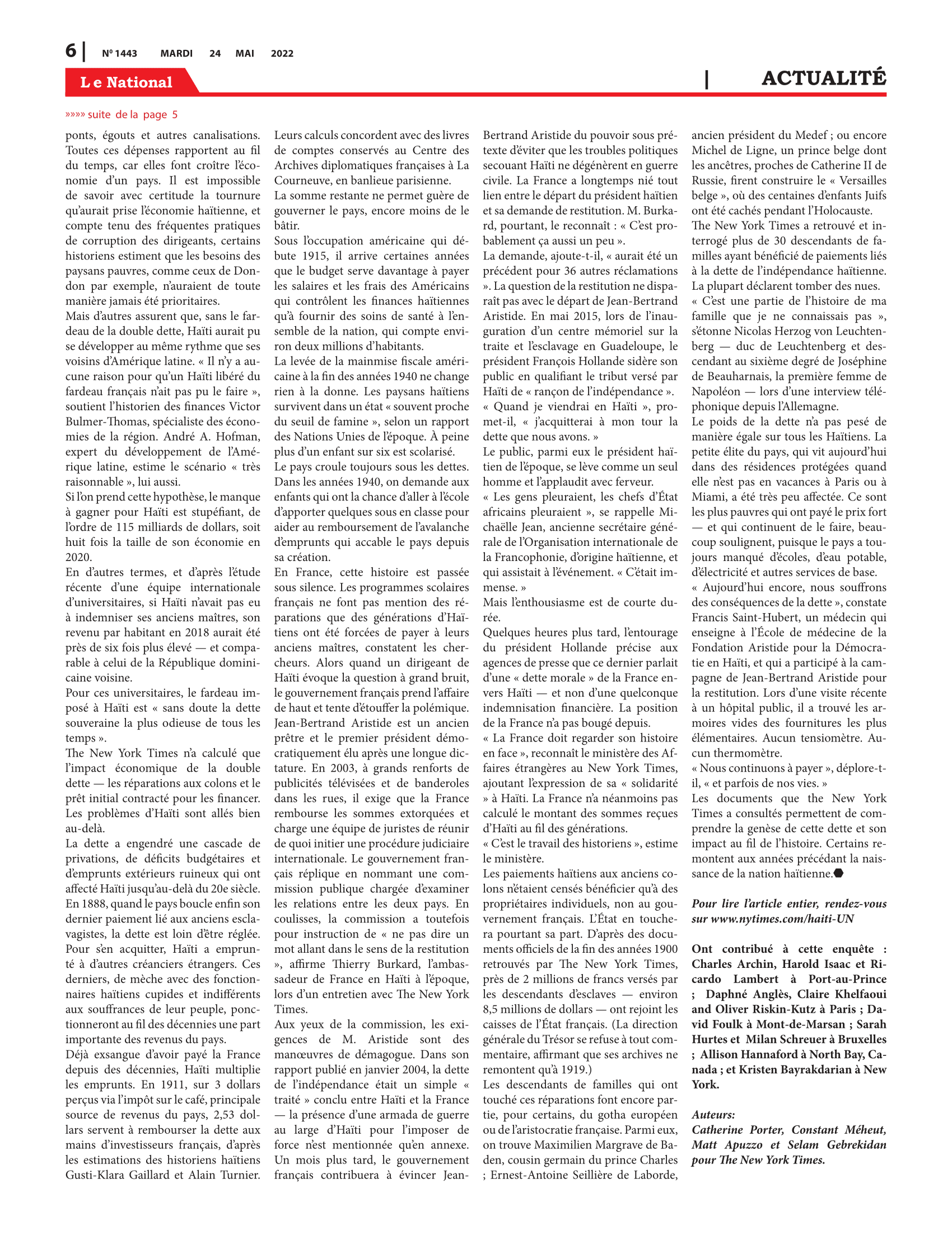 Page 6 de l'édition 1444