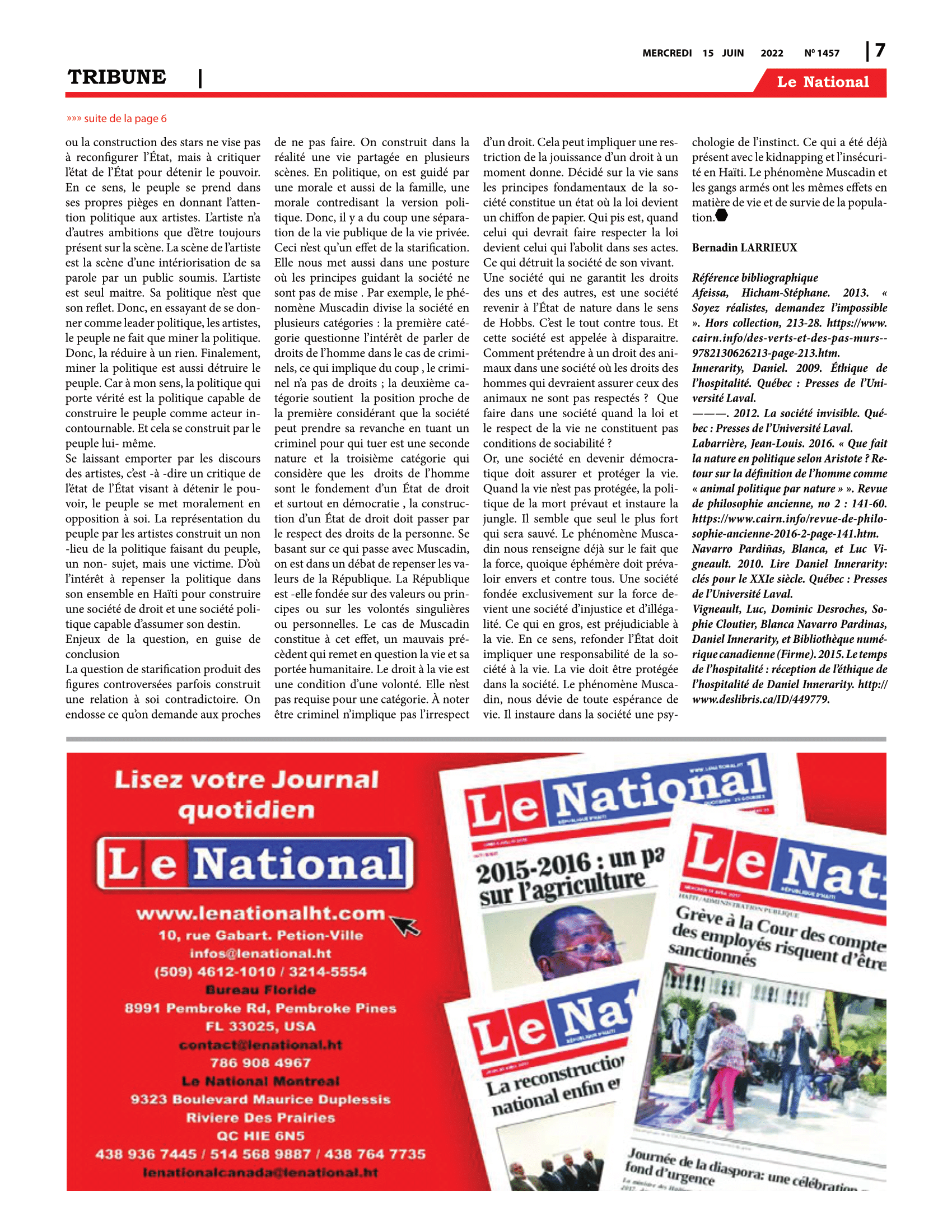 Page 7 de l'édition 1457