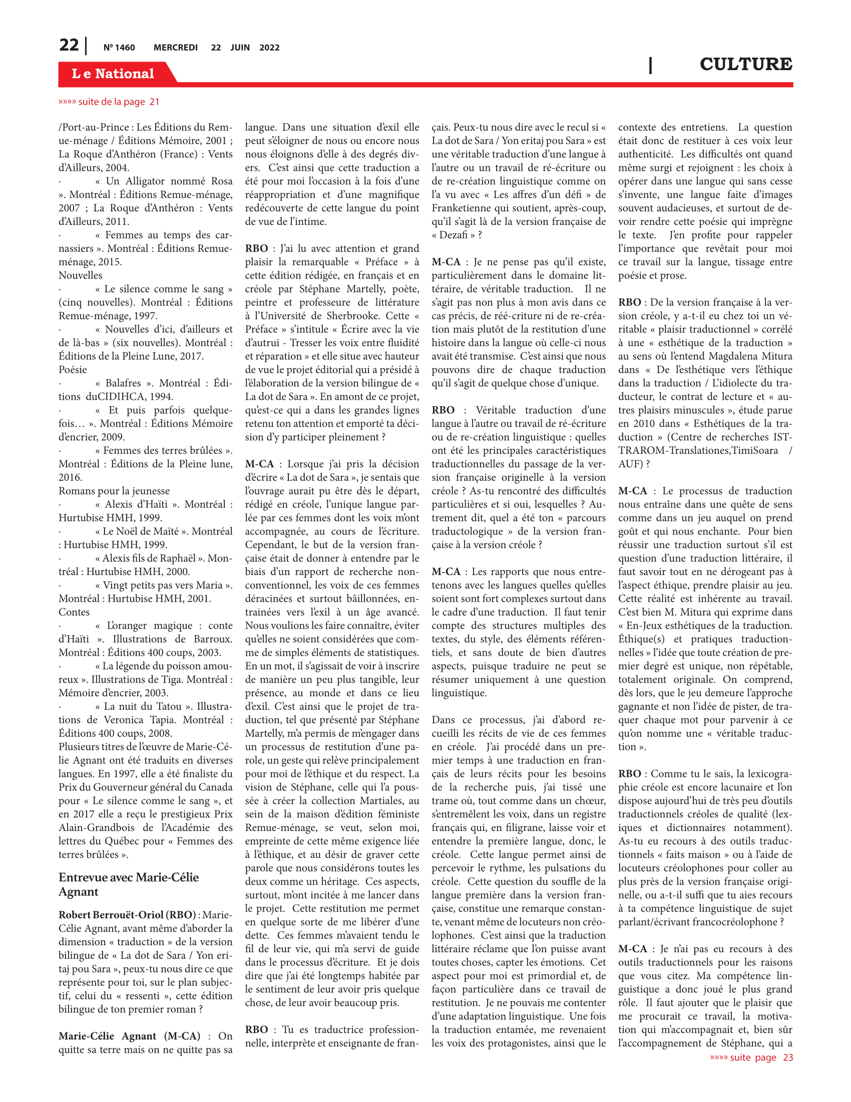 Page 22 de l'édition 1460