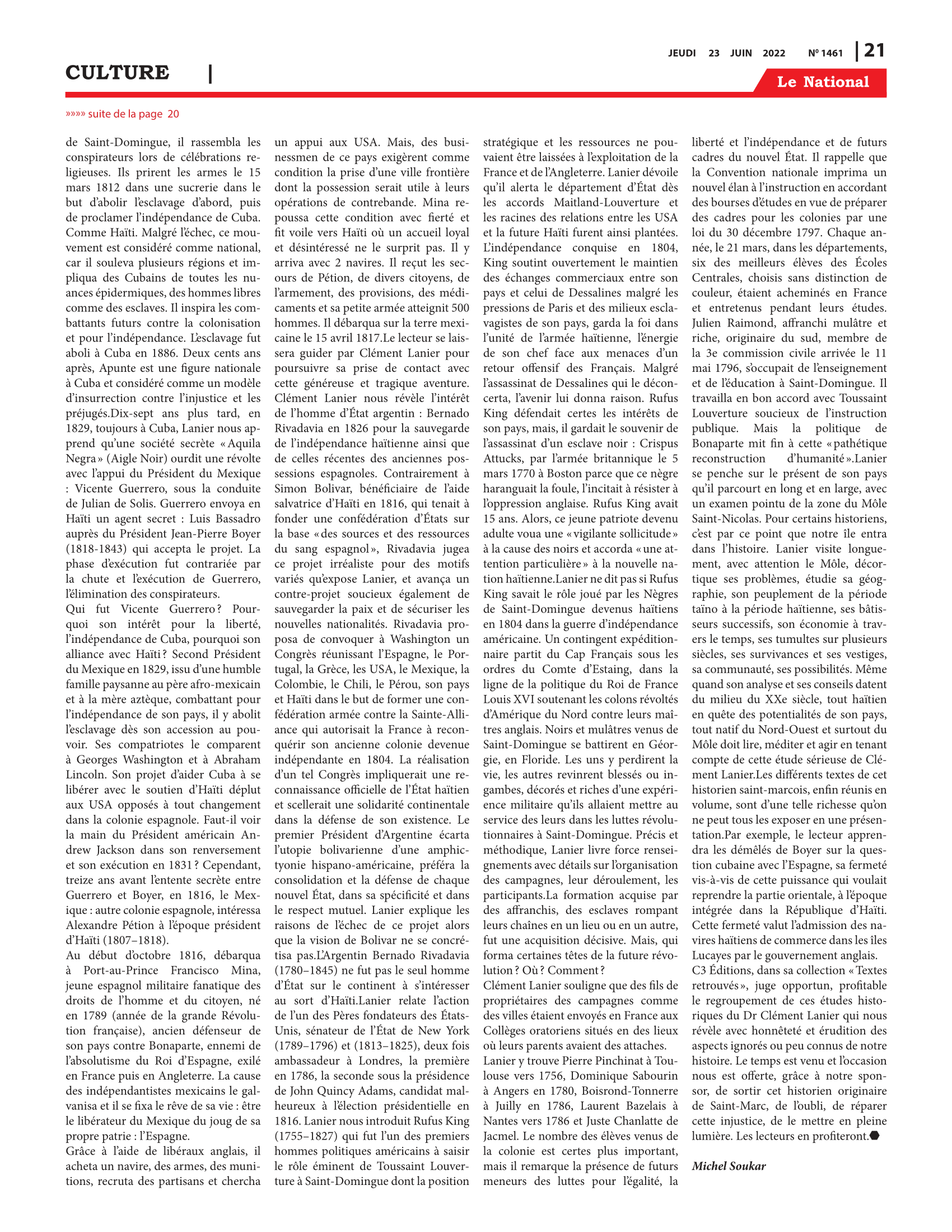 Page 21 de l'édition 1461