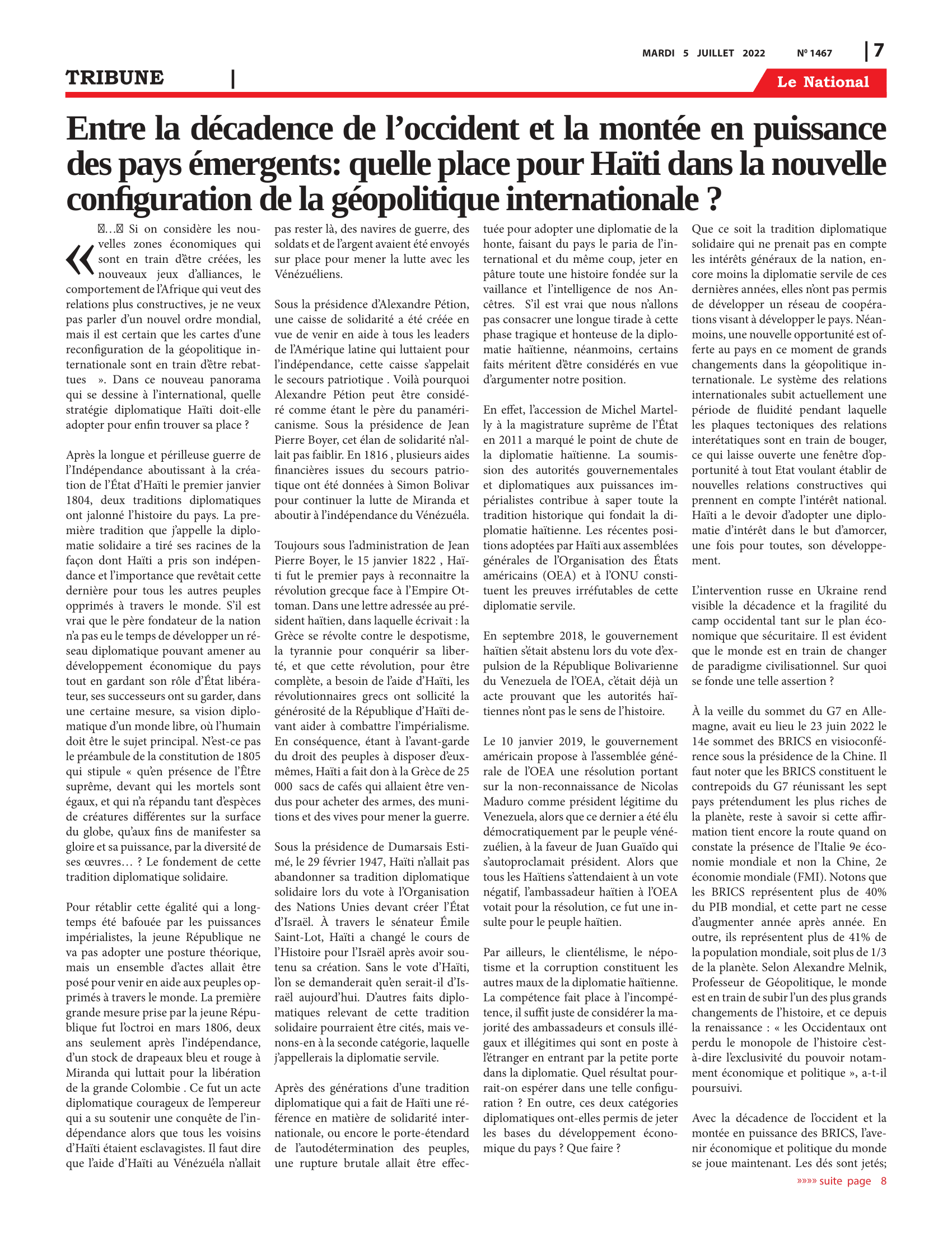 Page 7 de l'édition 1467