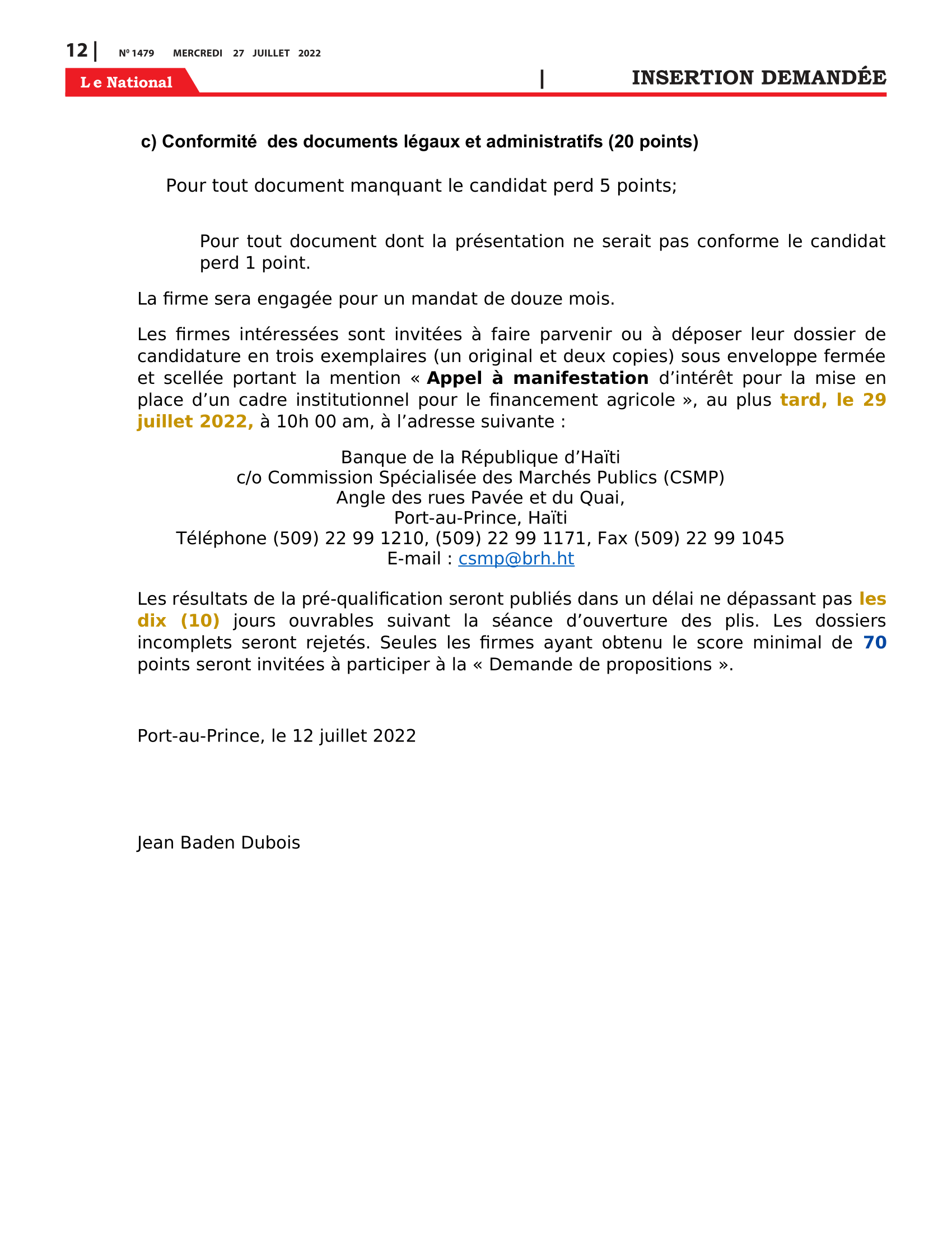 Page 12 de l'édition 1479