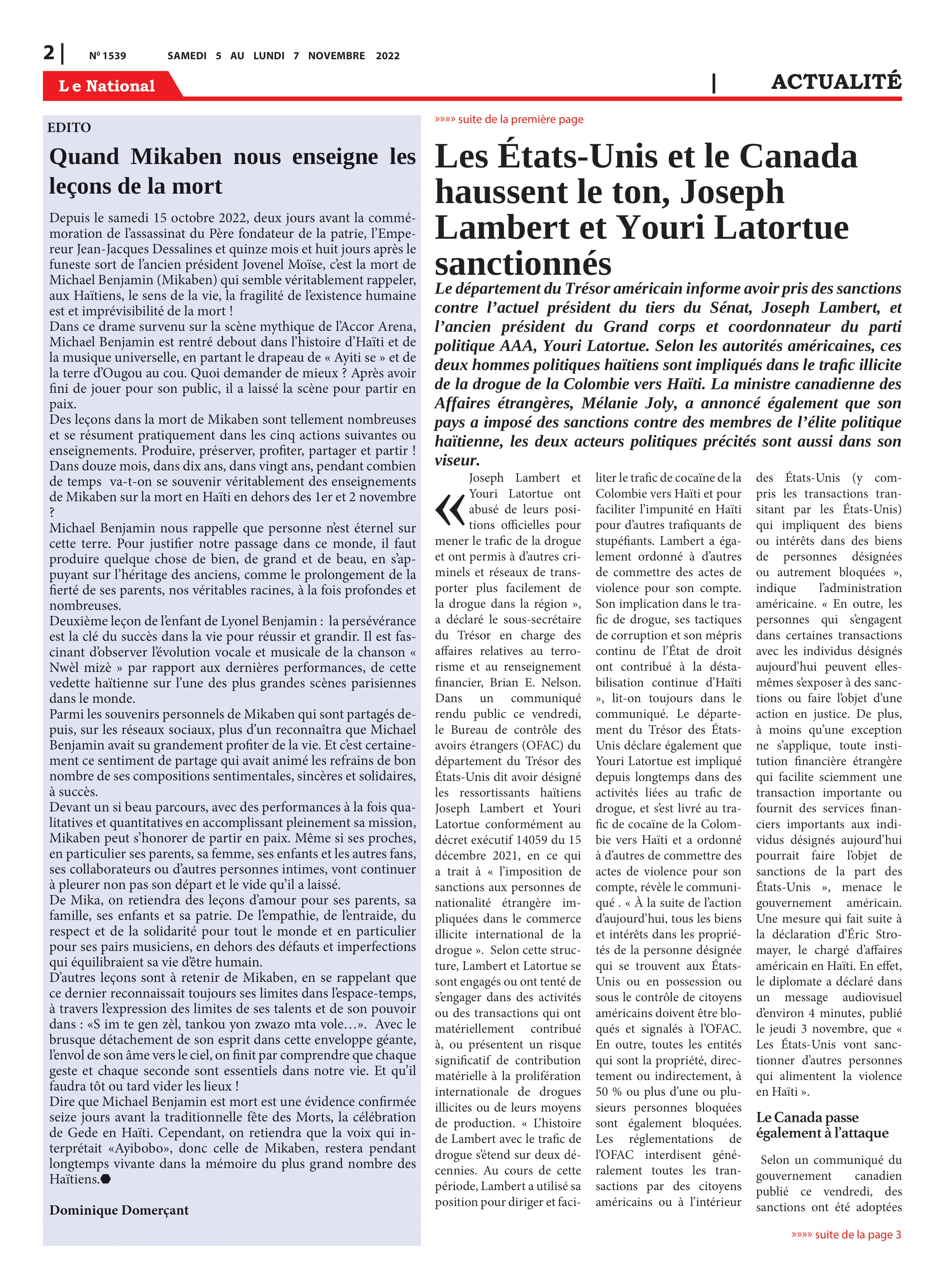 Page 2 de l'édition 1539