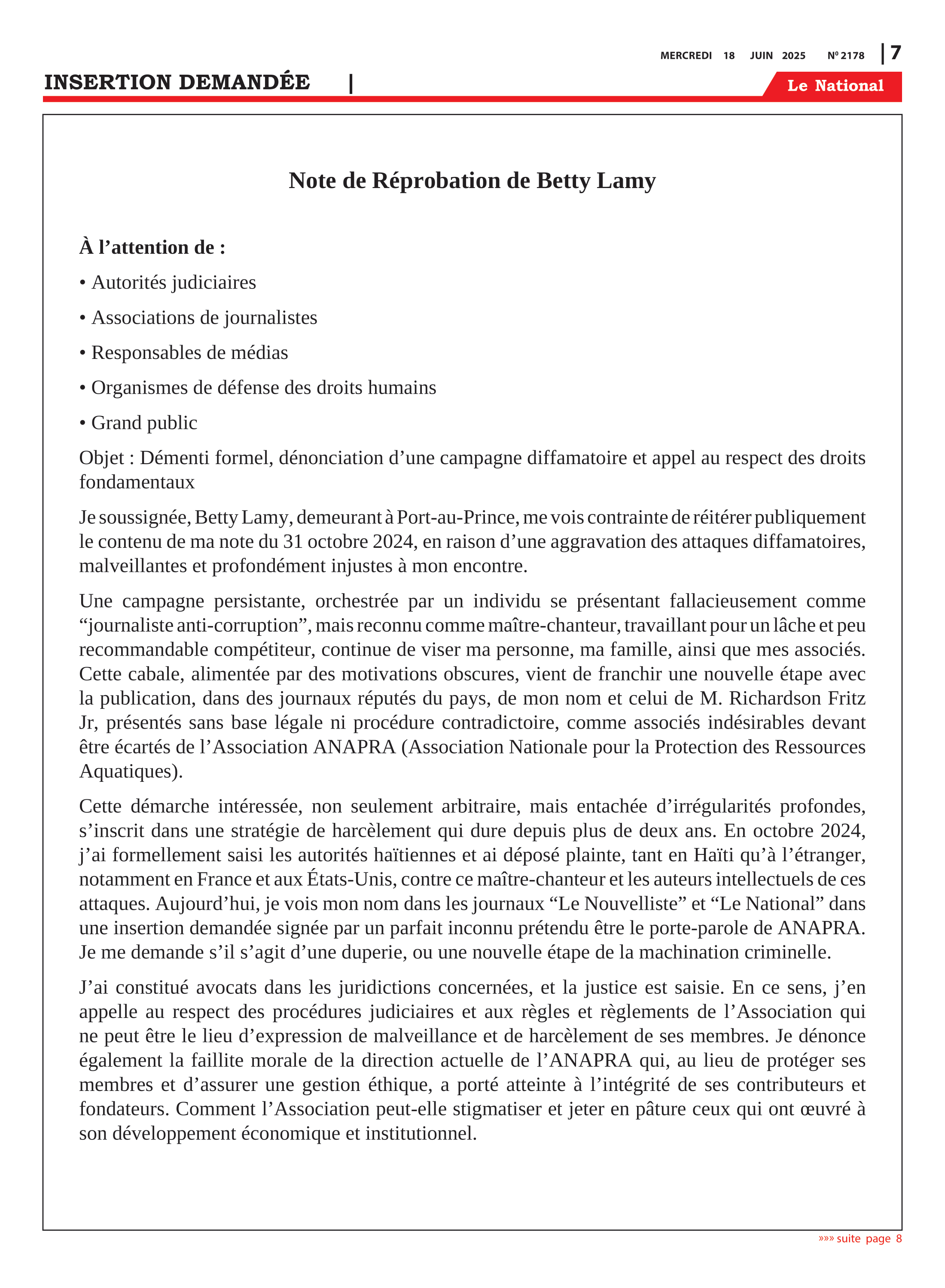 Page 7 de l'édition 2178