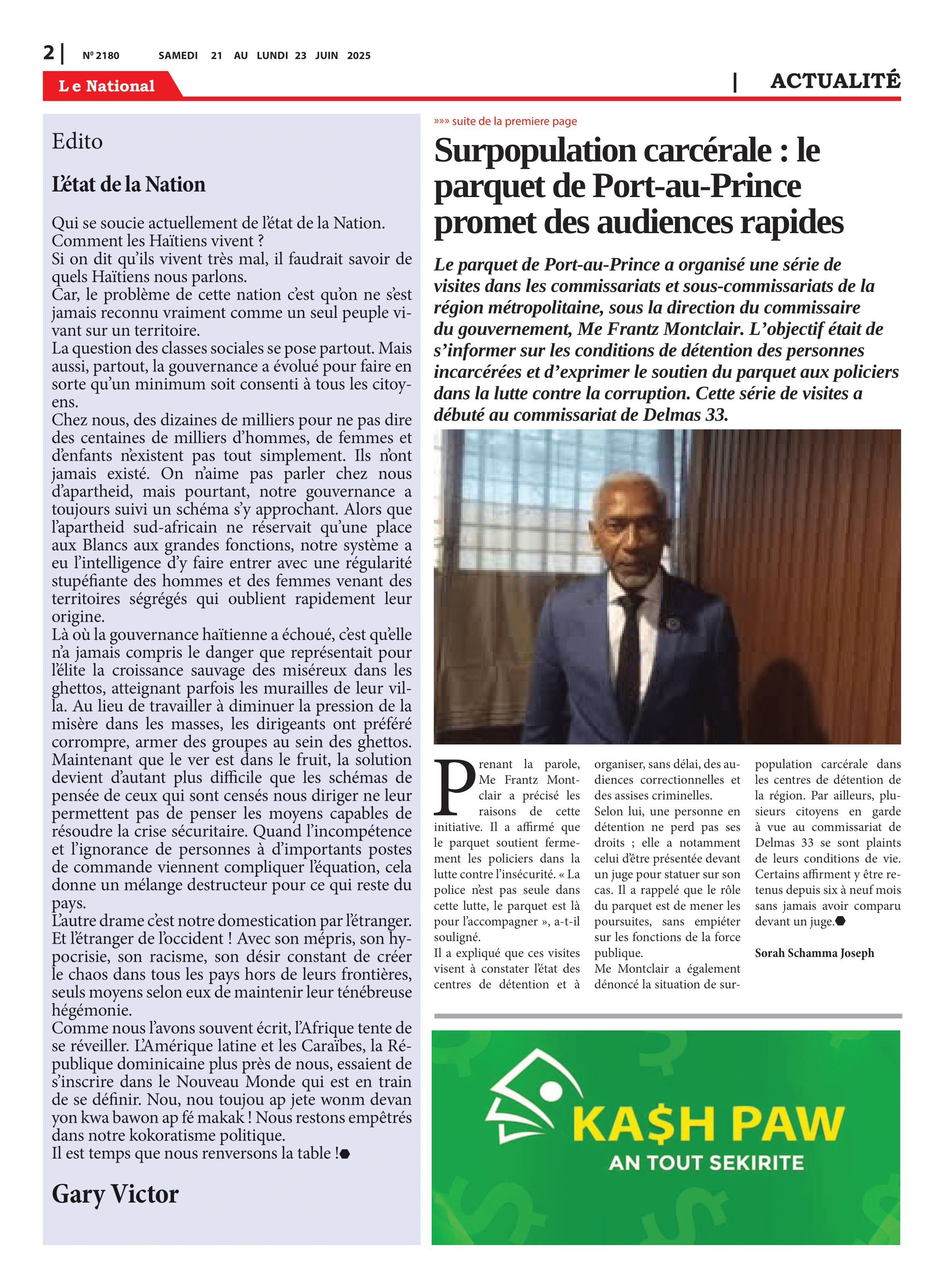Page 2 de l'édition 2180