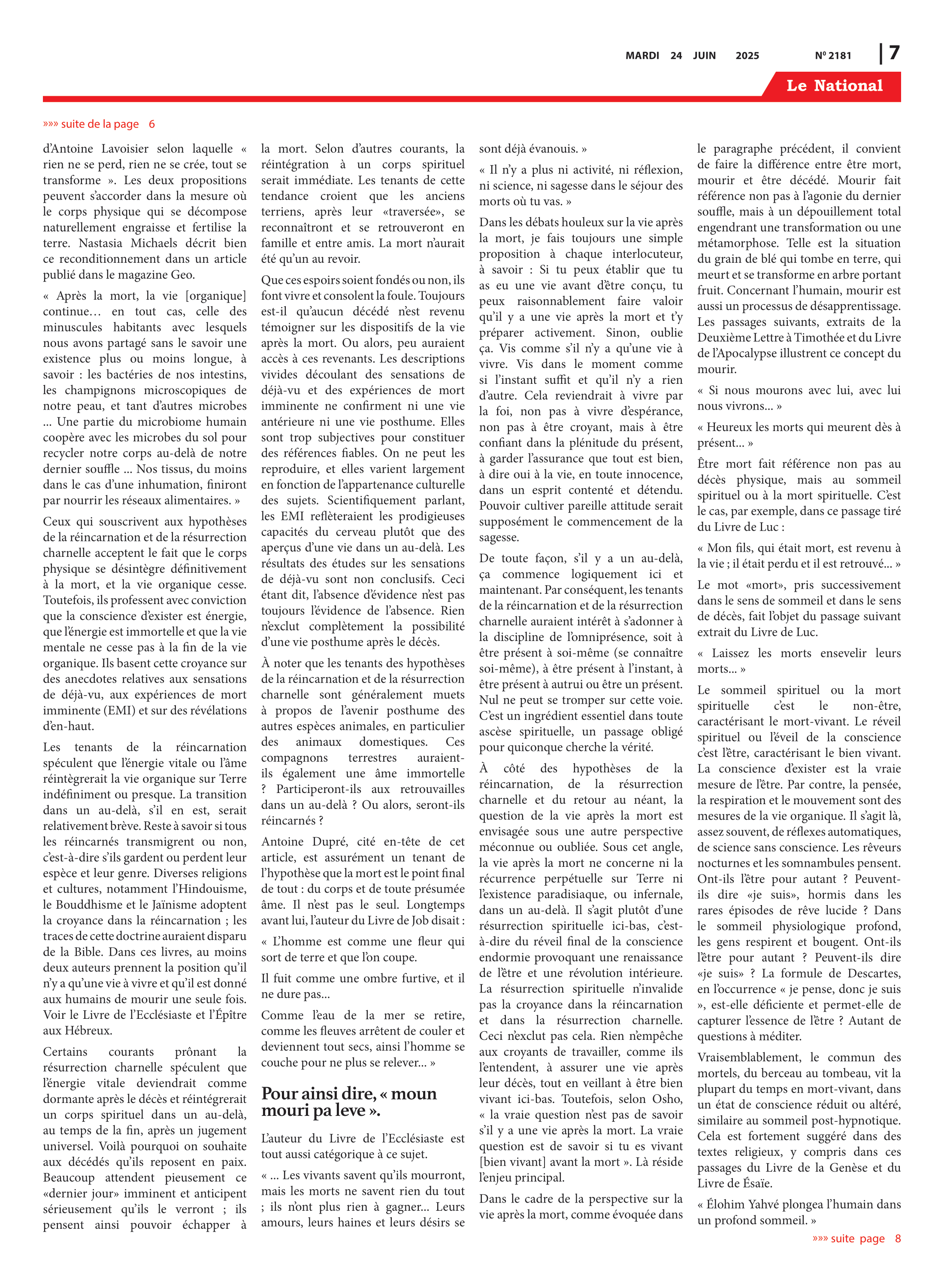 Page 7 de l'édition 2181