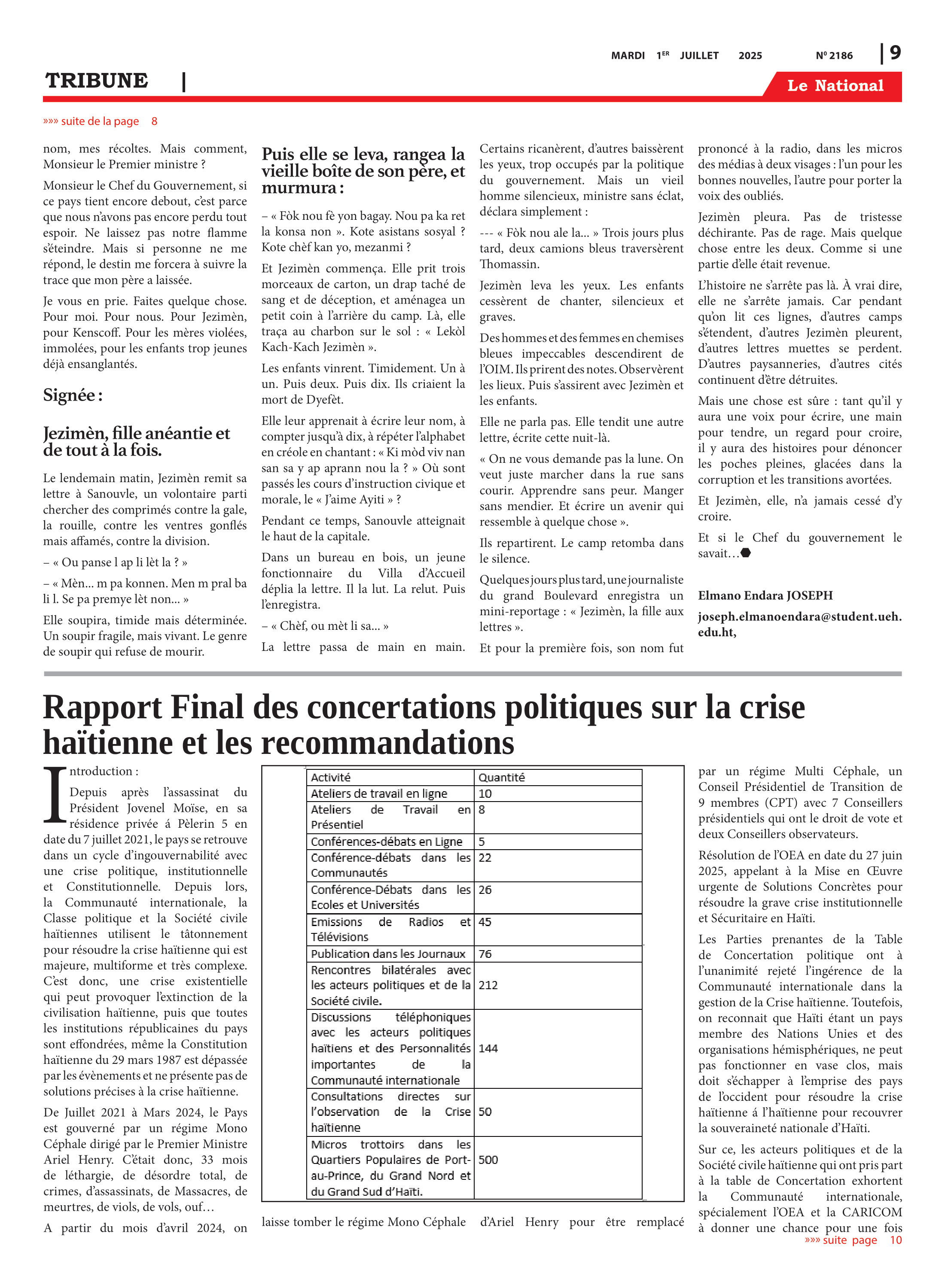 Page 9 de l'édition 2186