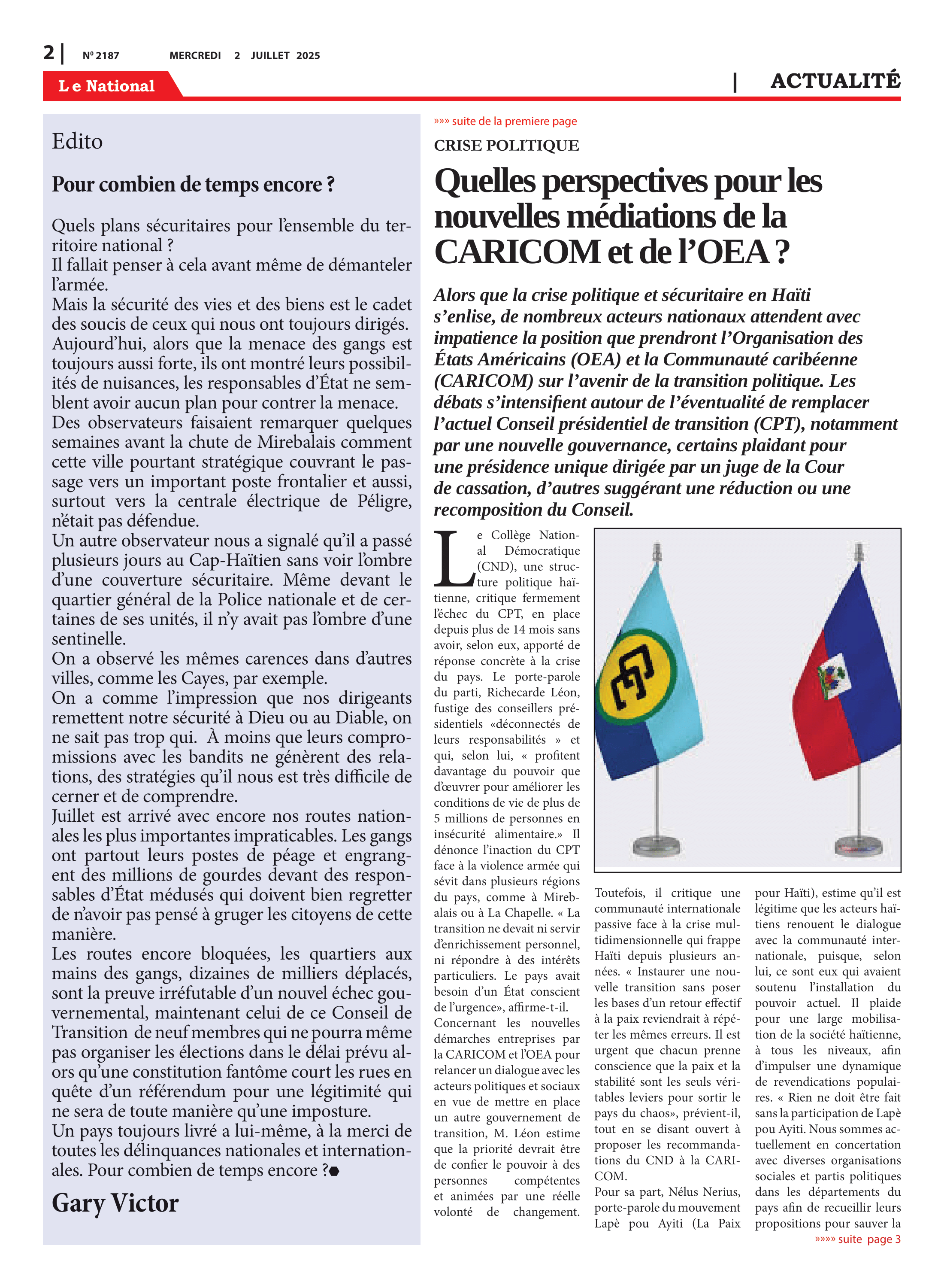 Page 2 de l'édition 2187