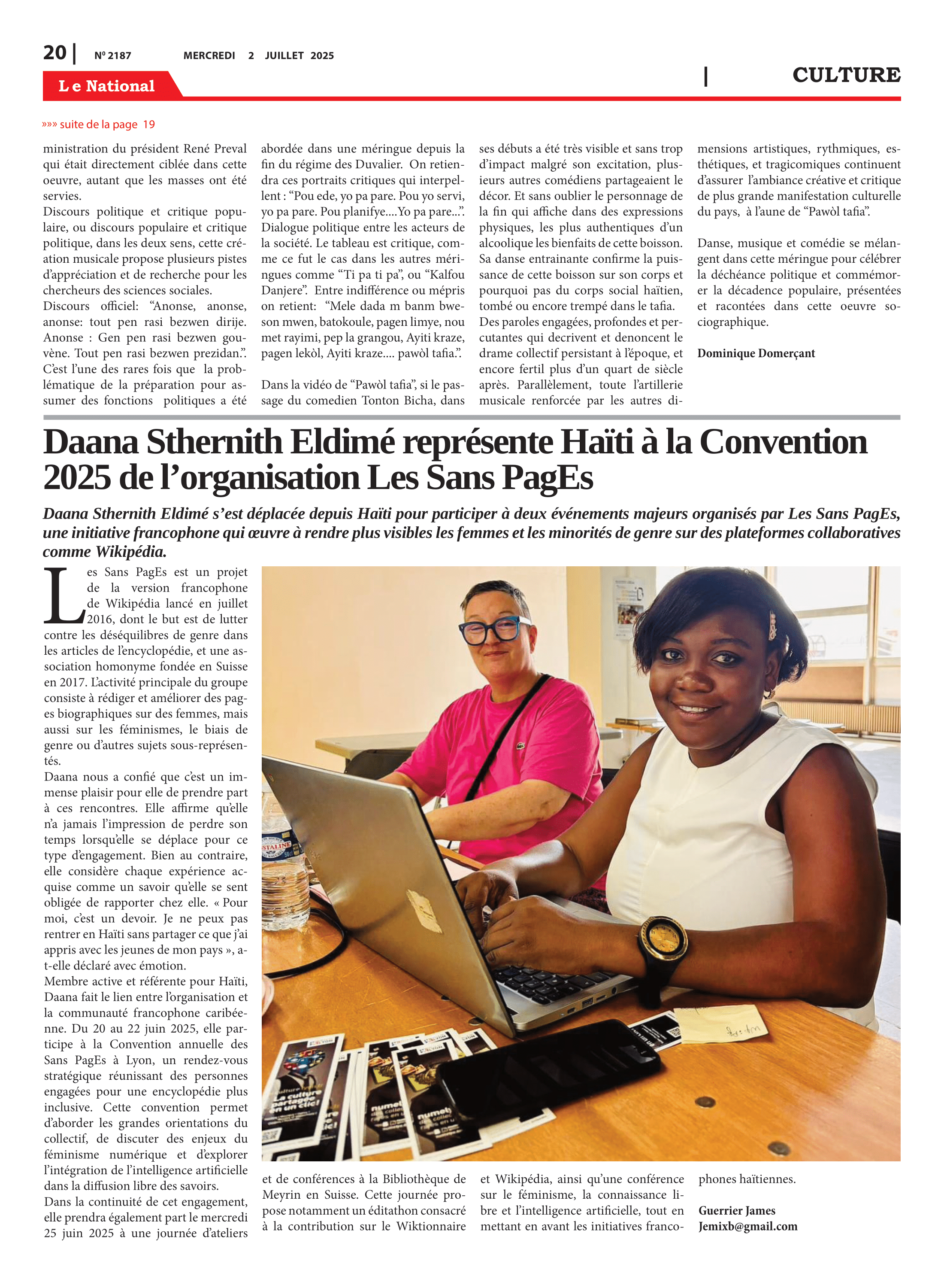 Page 20 de l'édition 2187