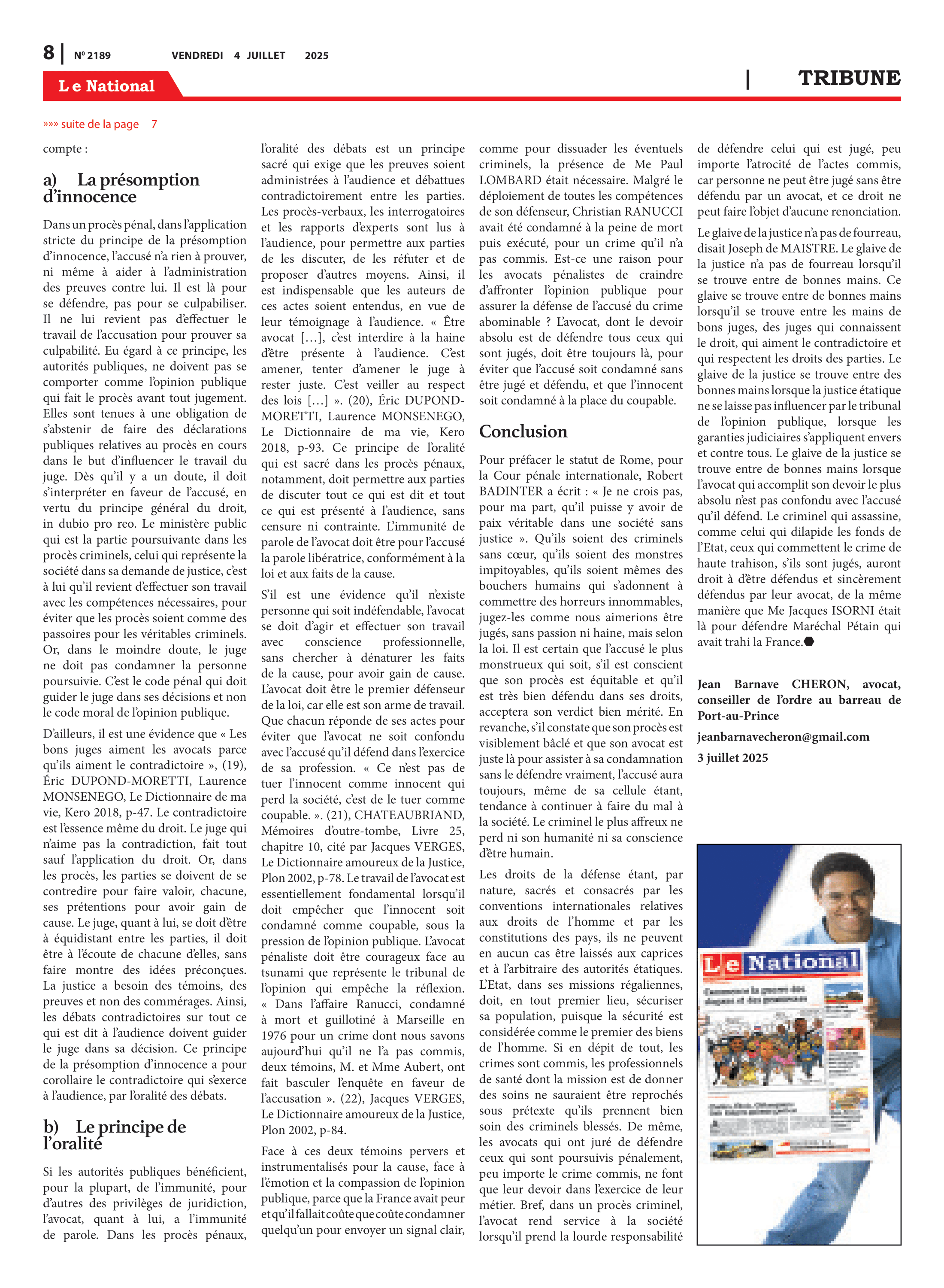 Page 8 de l'édition 2189
