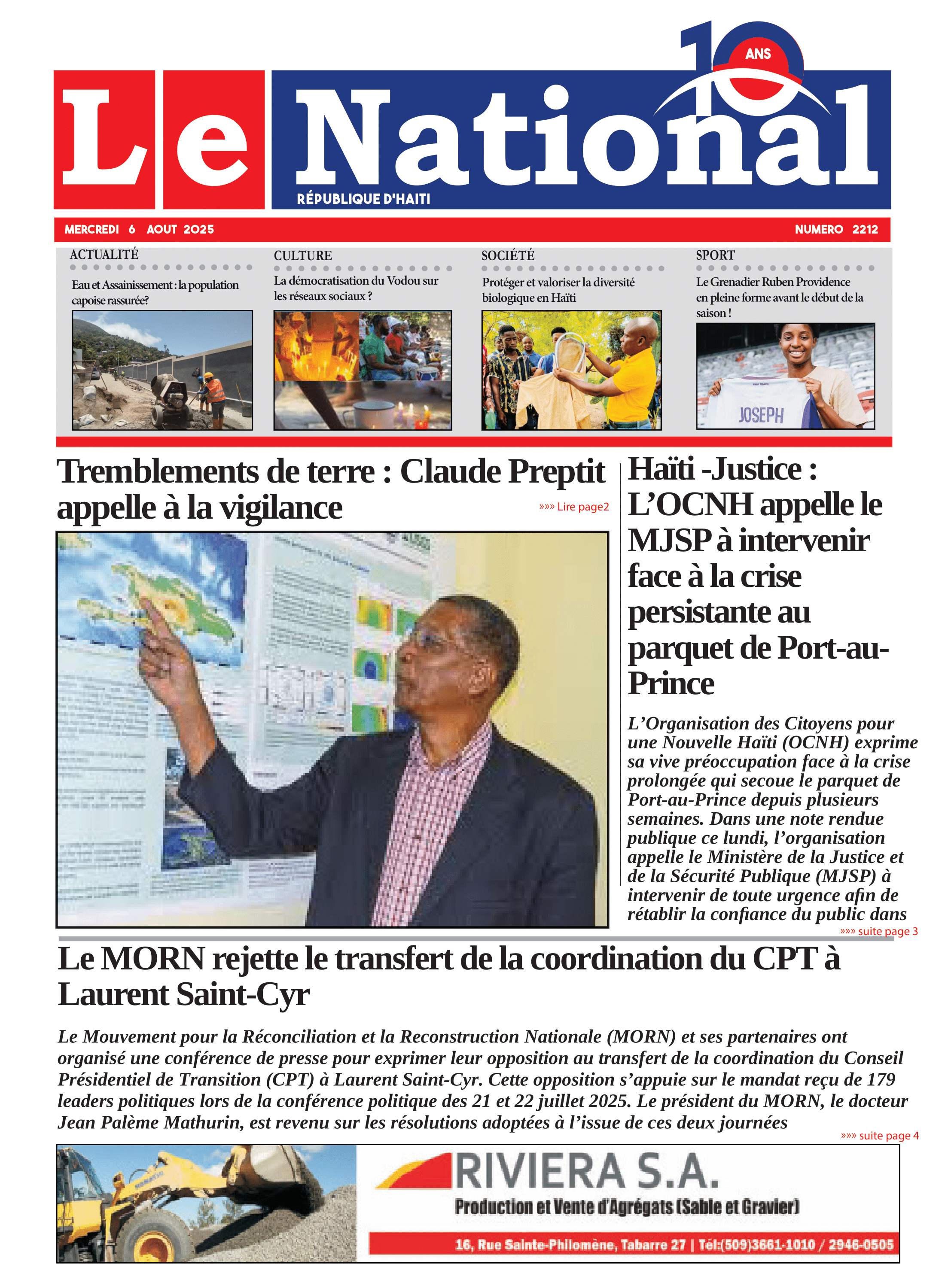Page 1 de l'édition 2212