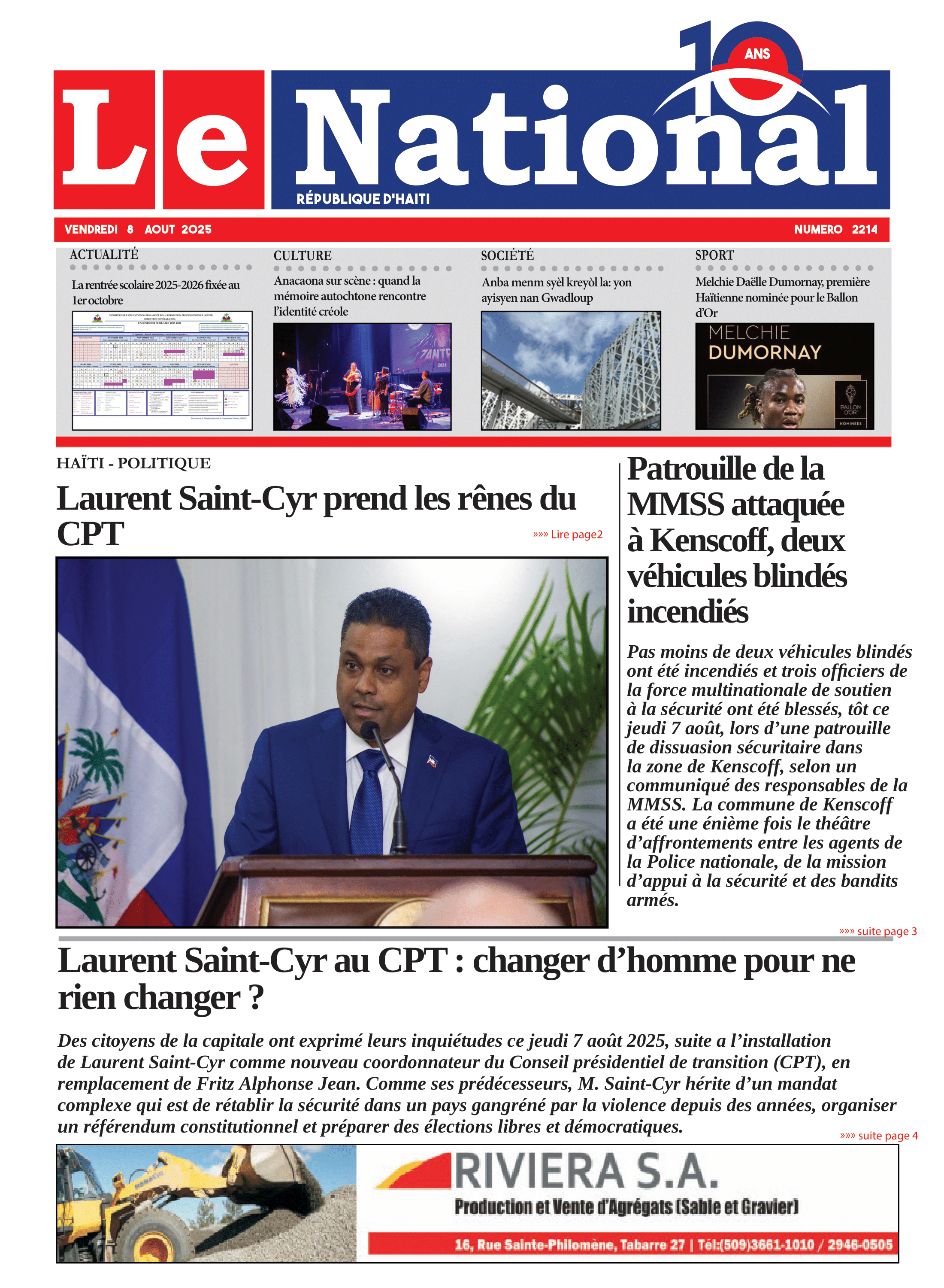 Page 1 de l'édition 2214