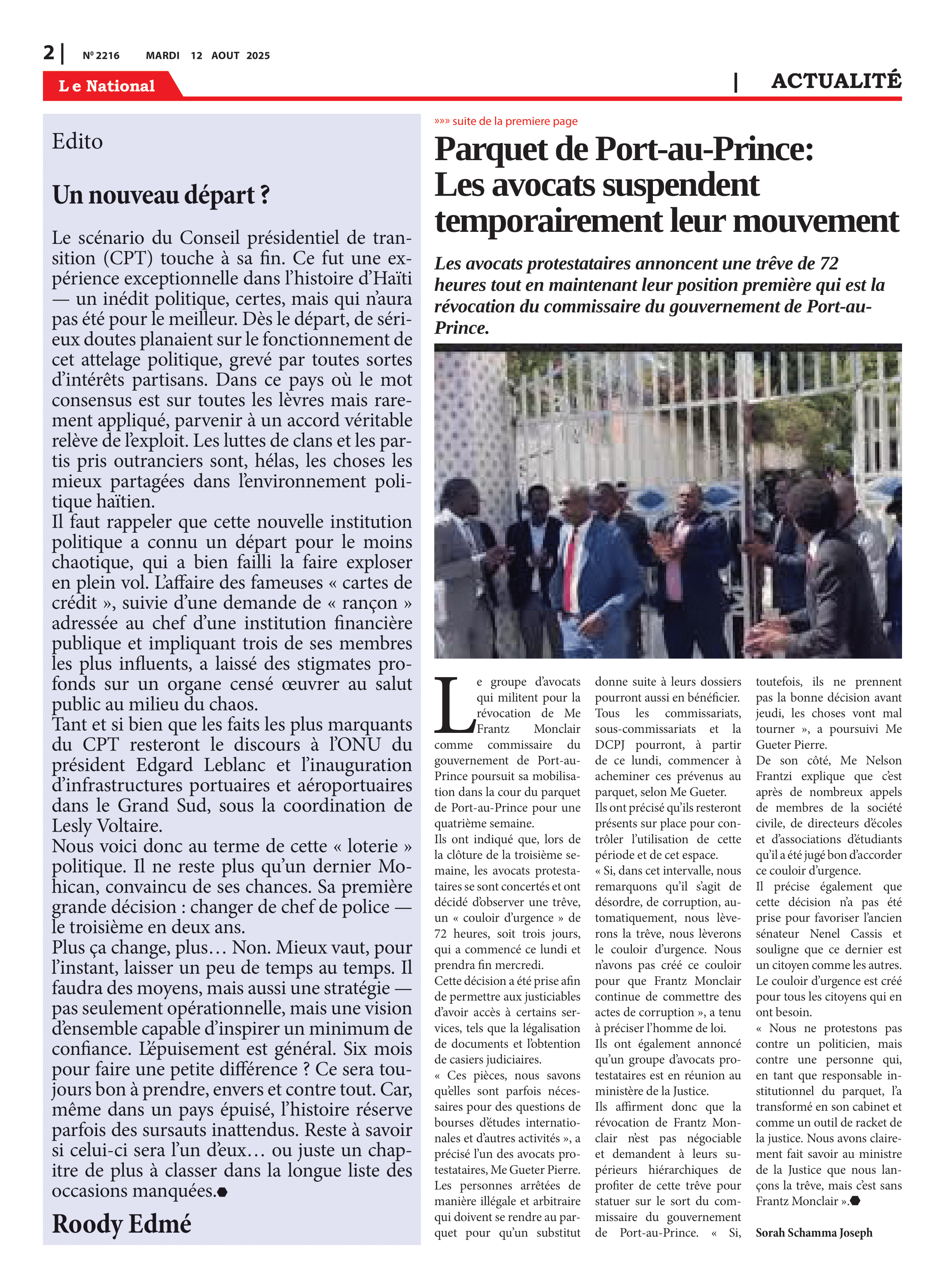 Page 2 de l'édition 2216