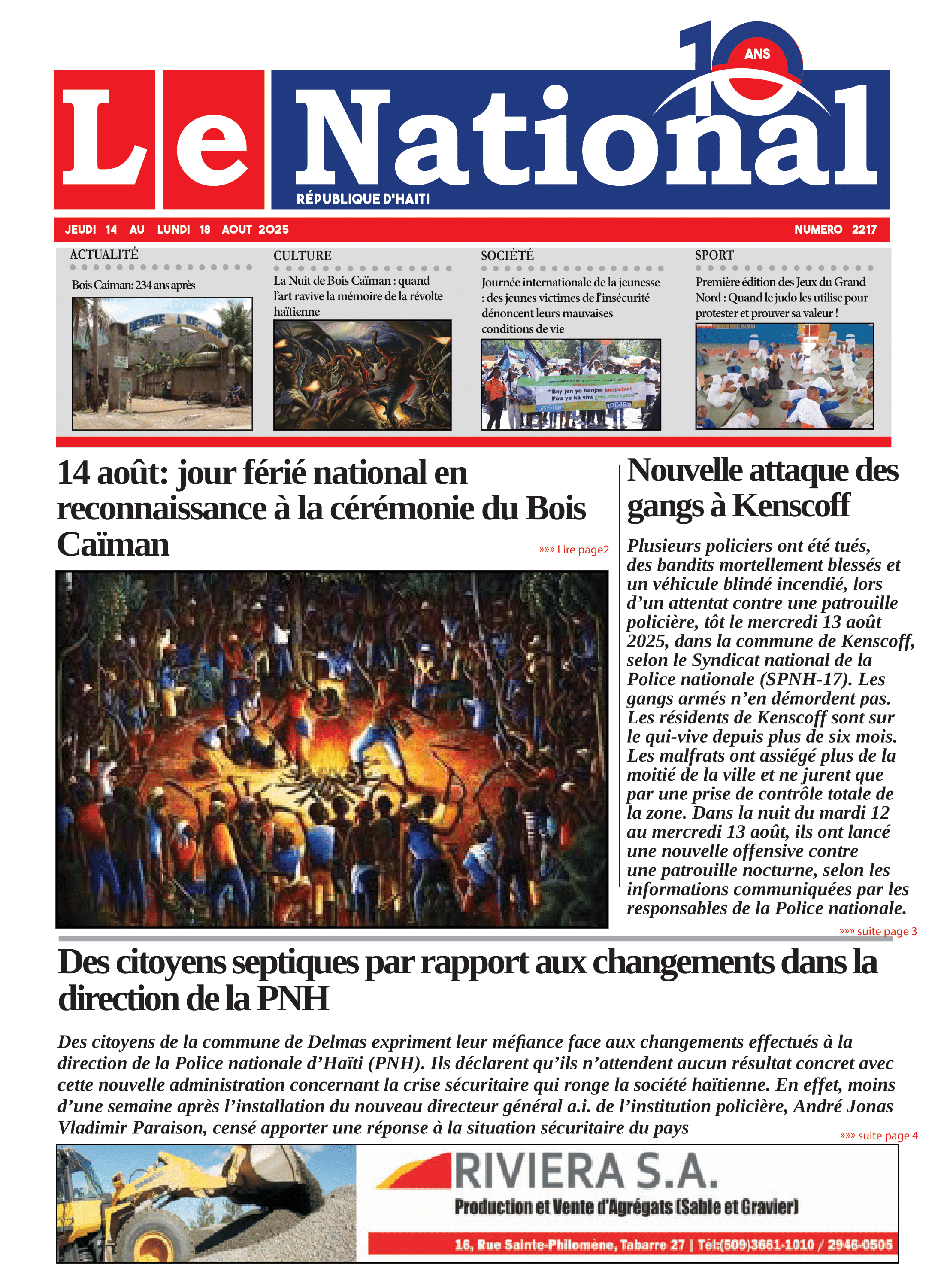 Page 1 de l'édition 2218