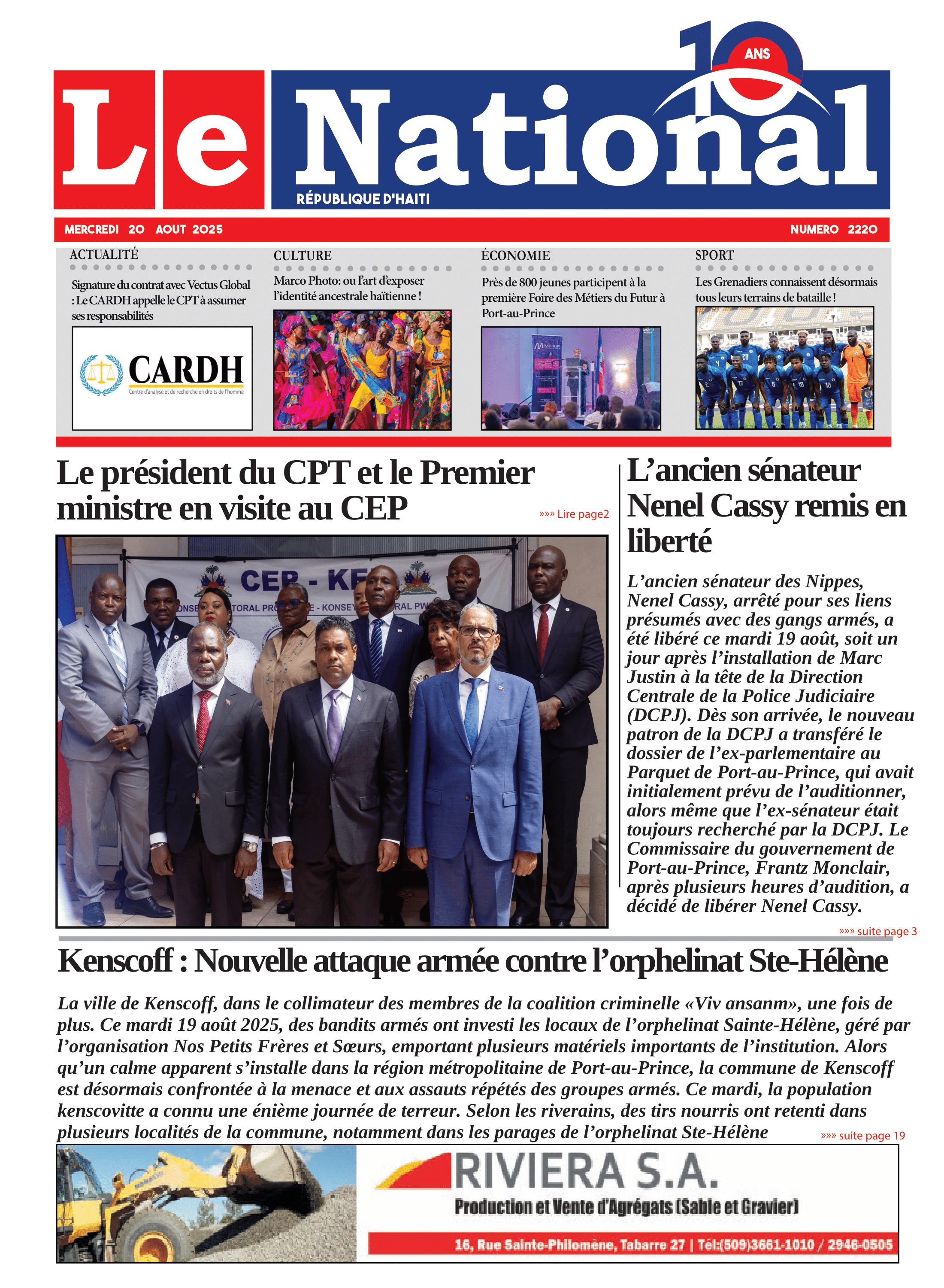 Page 1 de l'édition 2220