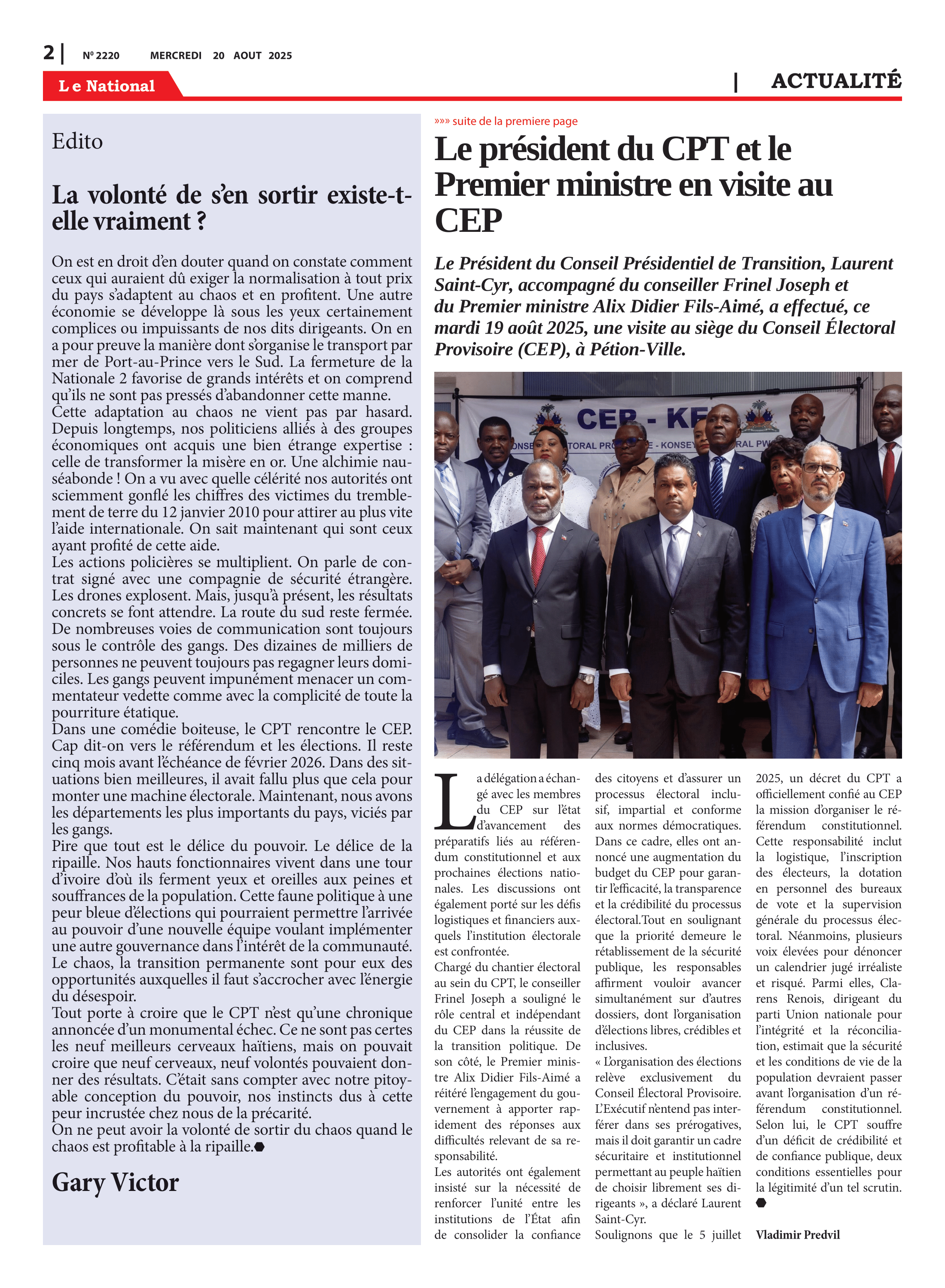 Page 2 de l'édition 2220