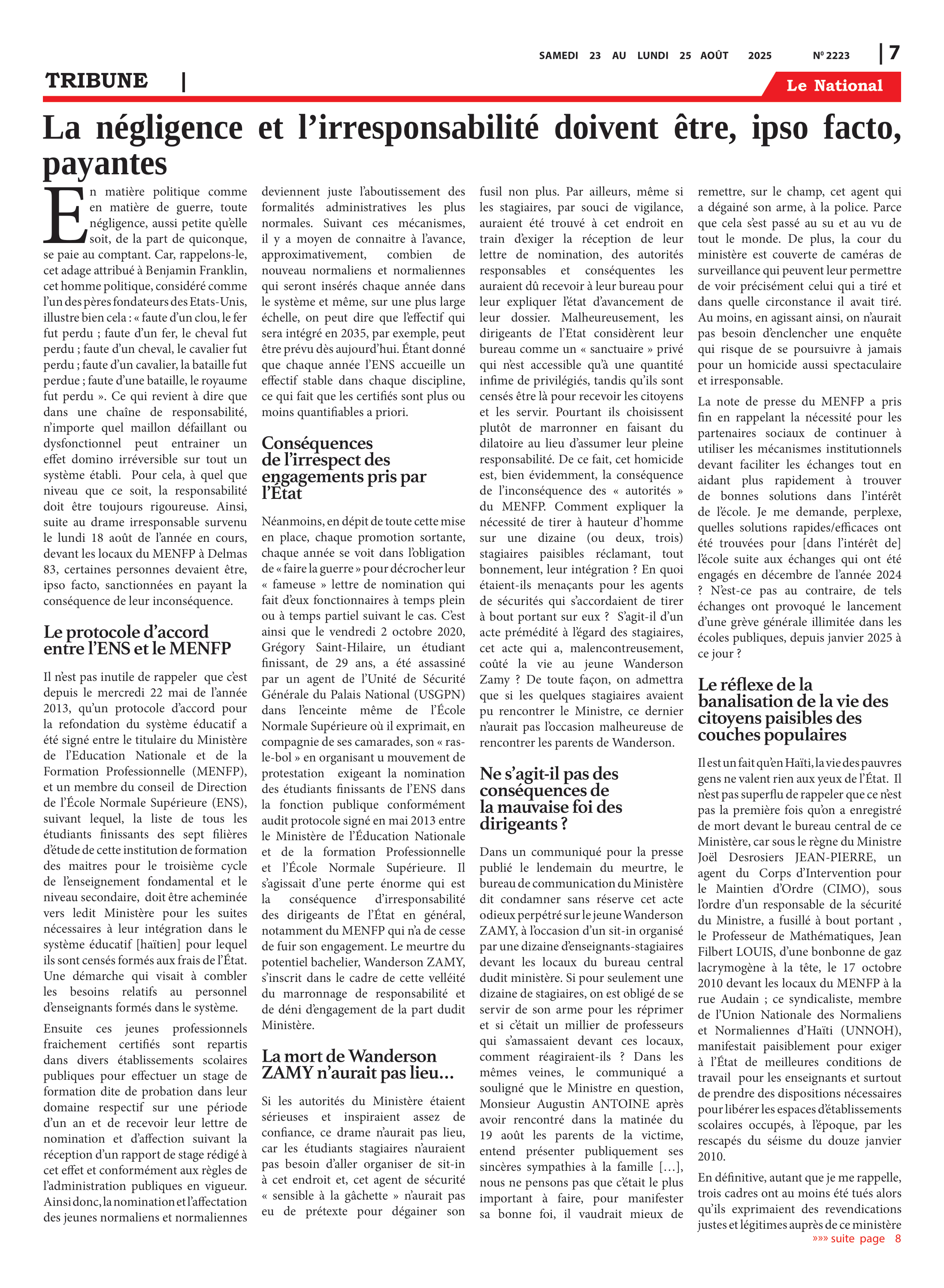 Page 7 de l'édition 2223