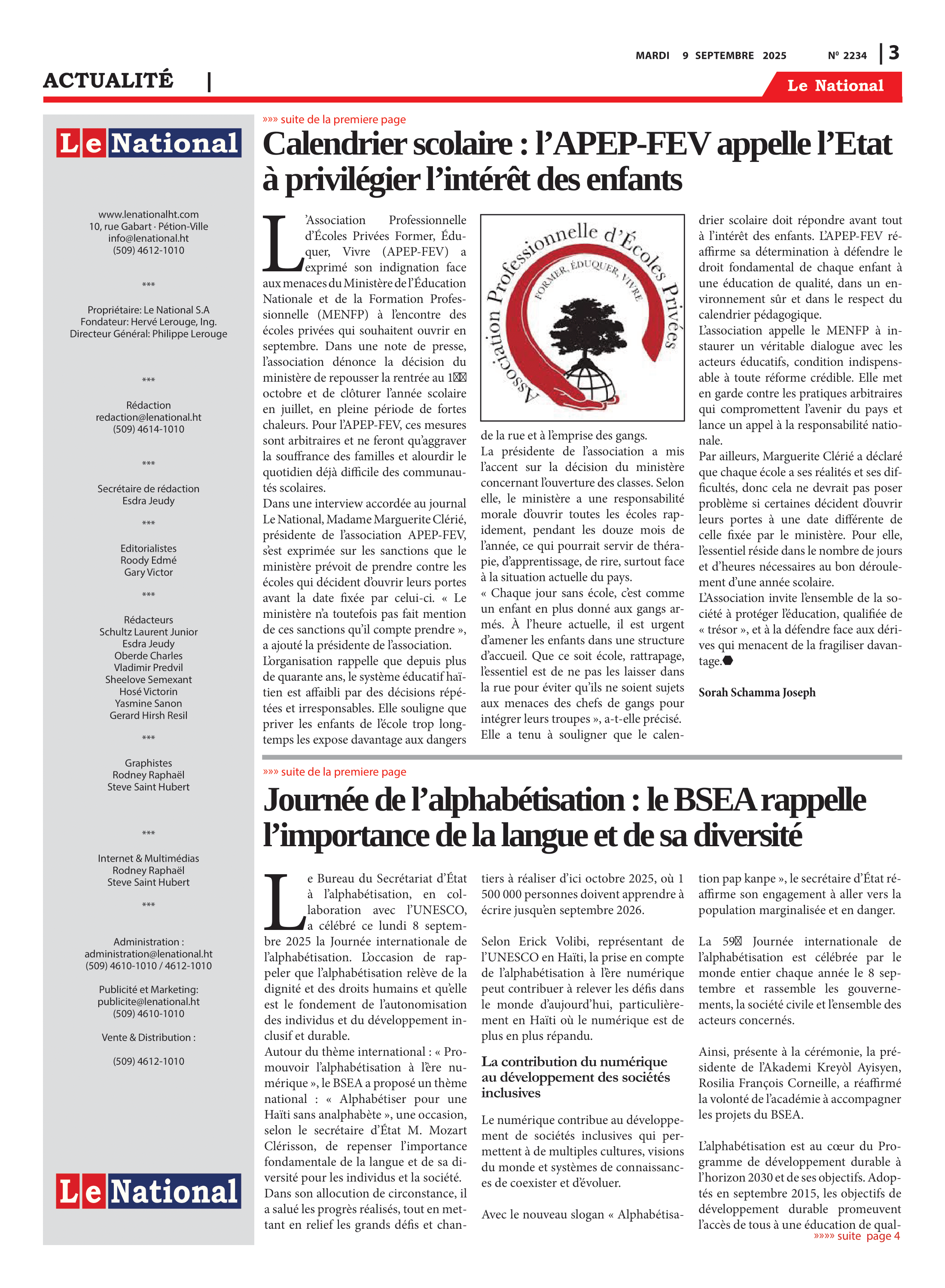 Page 3 de l'édition 2234