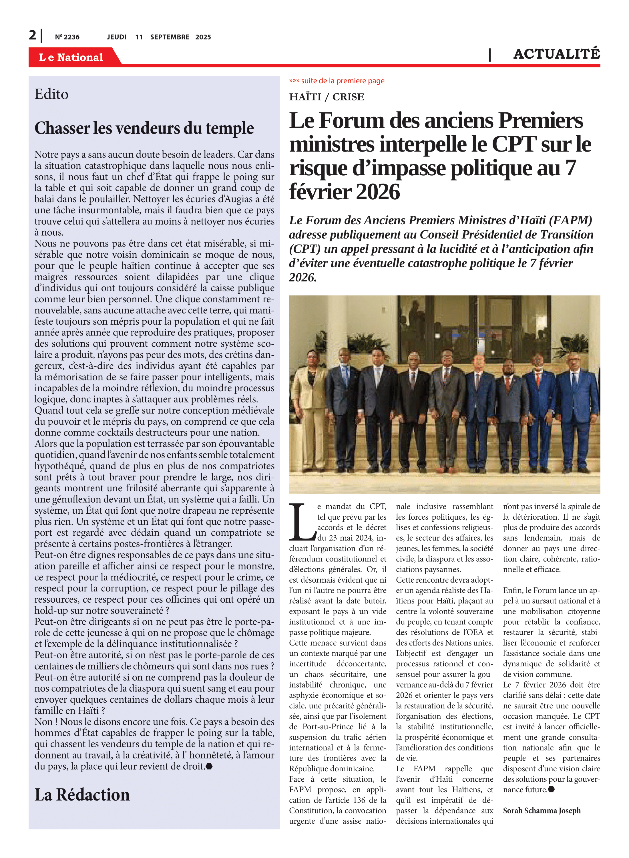 Page 2 de l'édition 2236