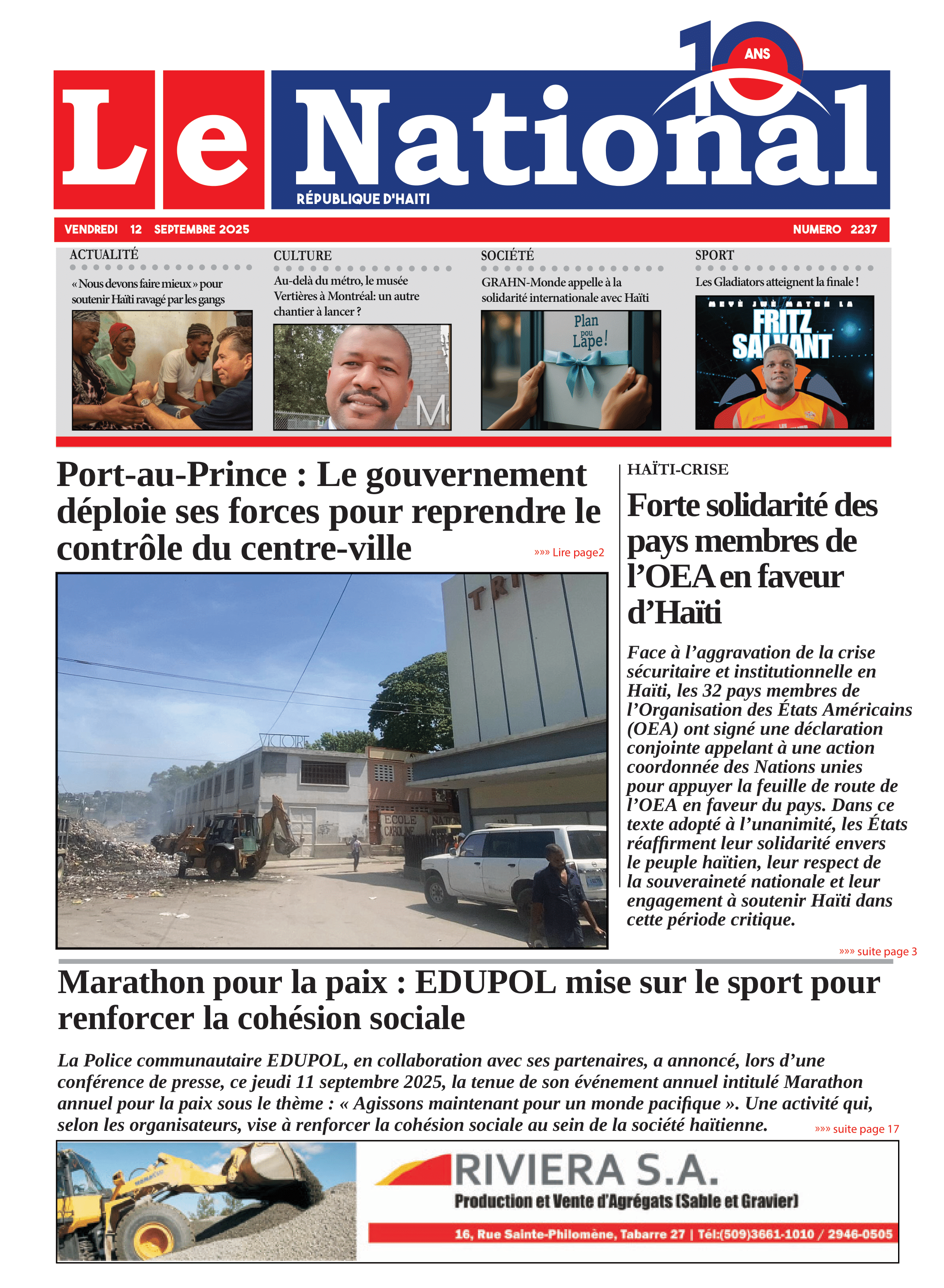 Page 1 de l'édition 2237