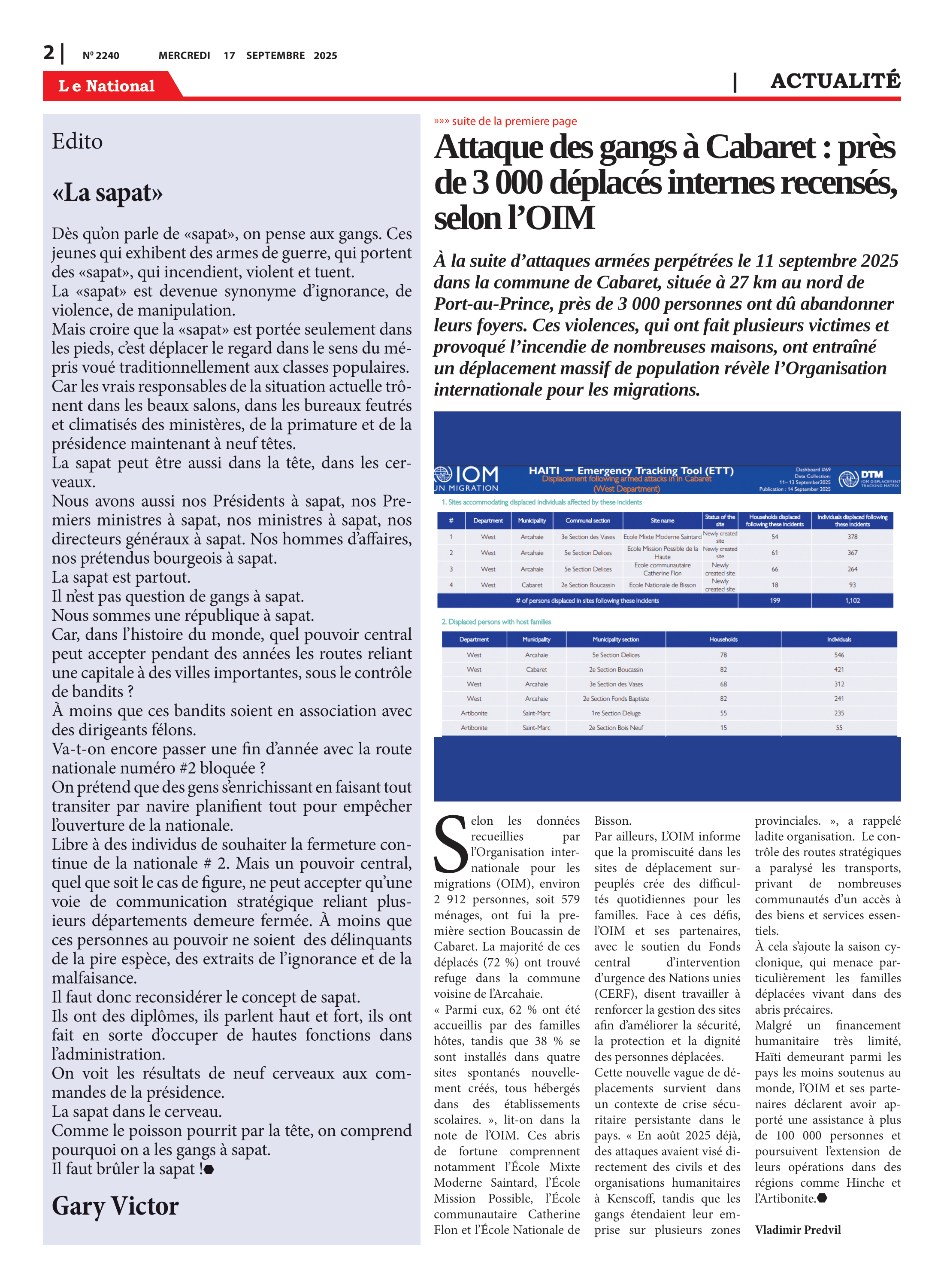 Page 2 de l'édition 2240