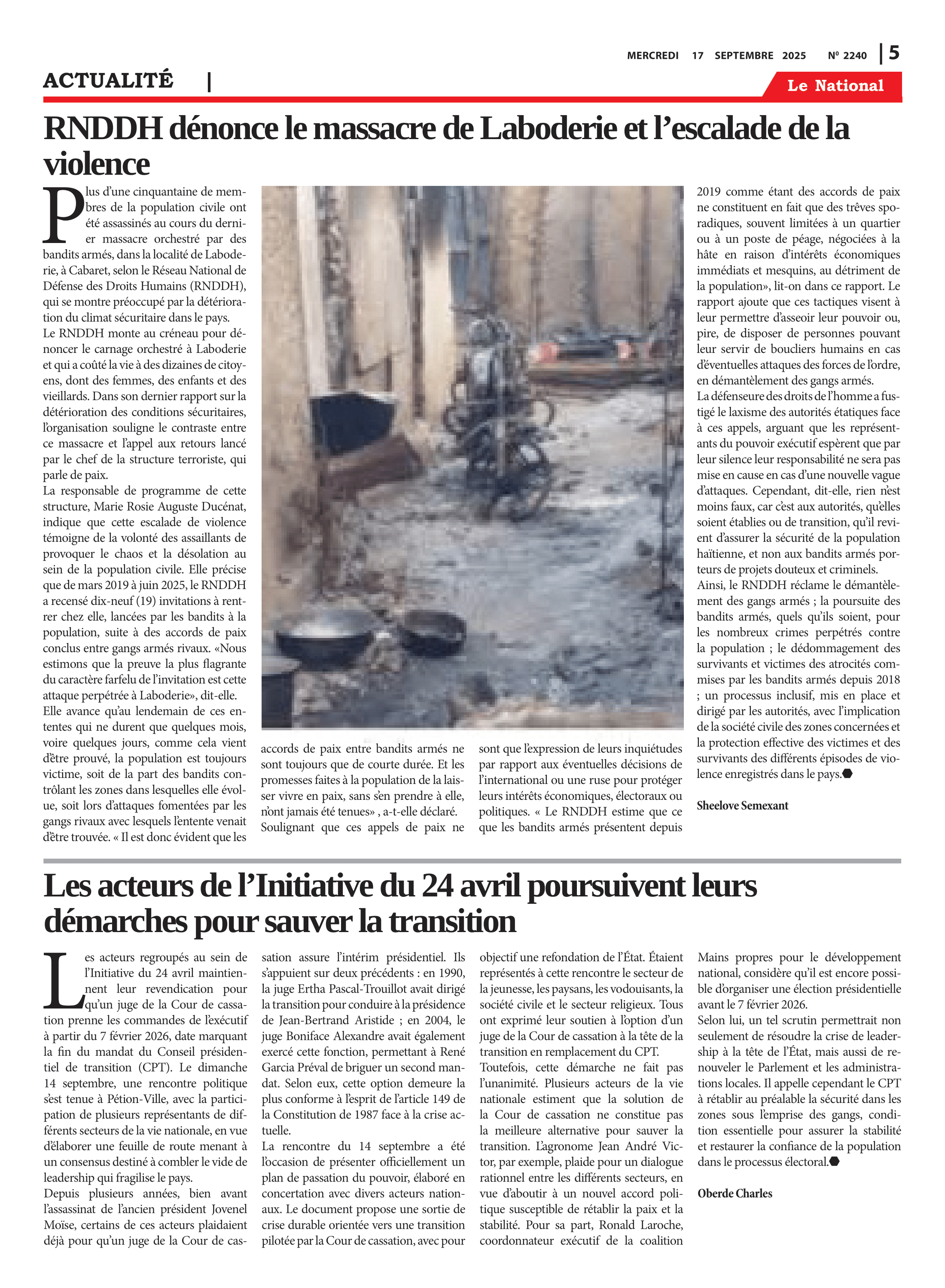 Page 5 de l'édition 2240