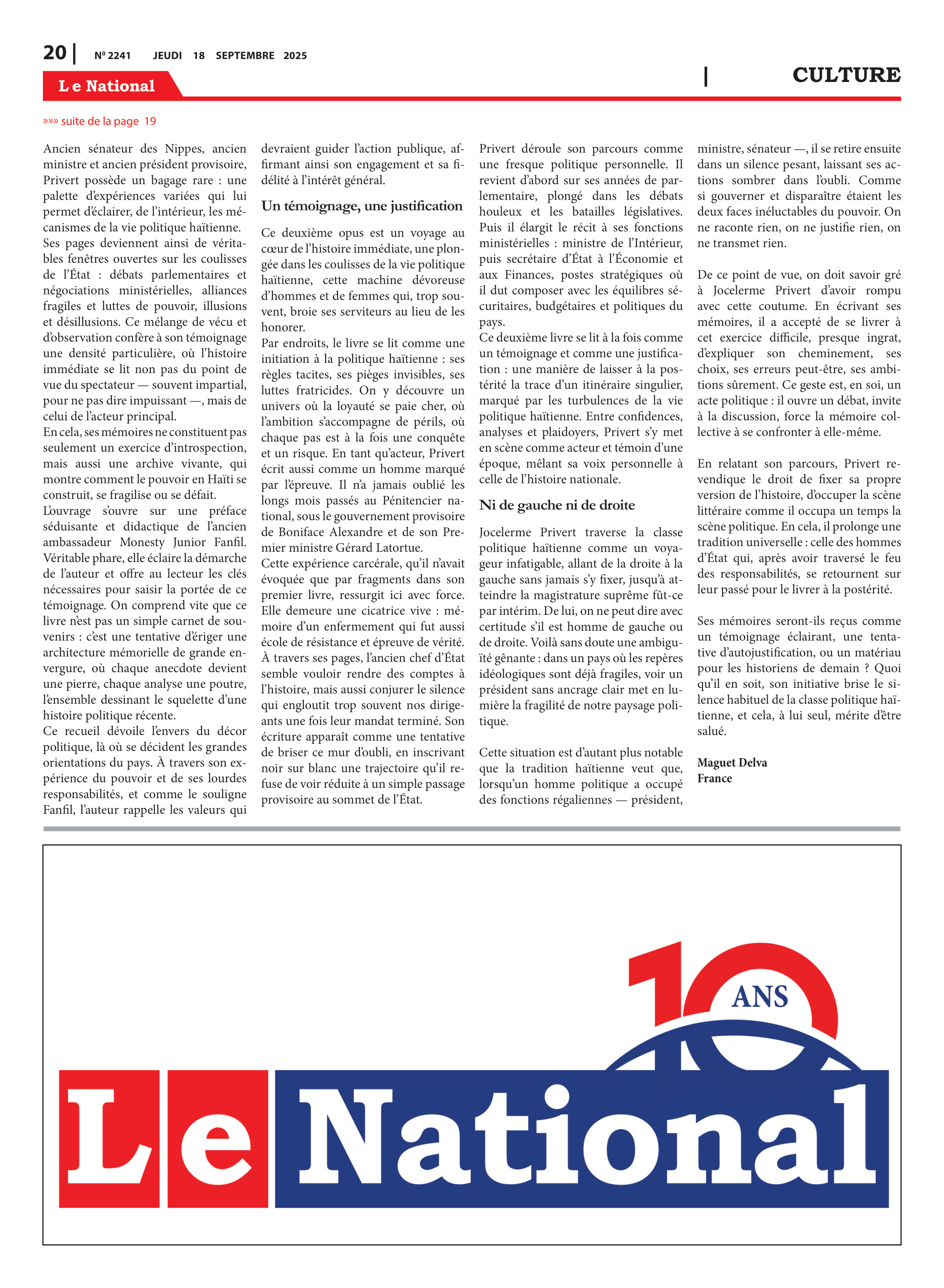 Page 20 de l'édition 2241