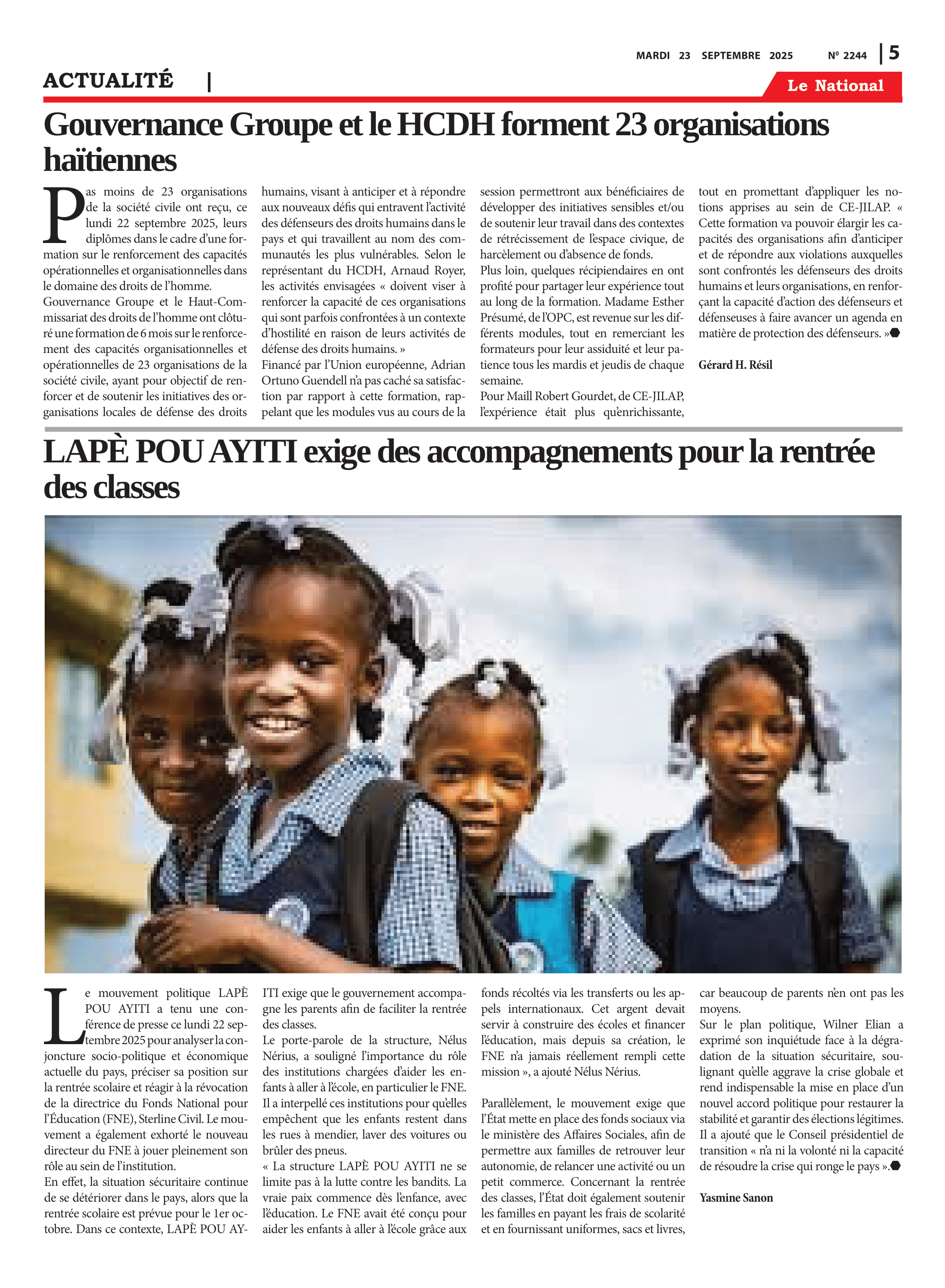 Page 5 de l'édition 2244