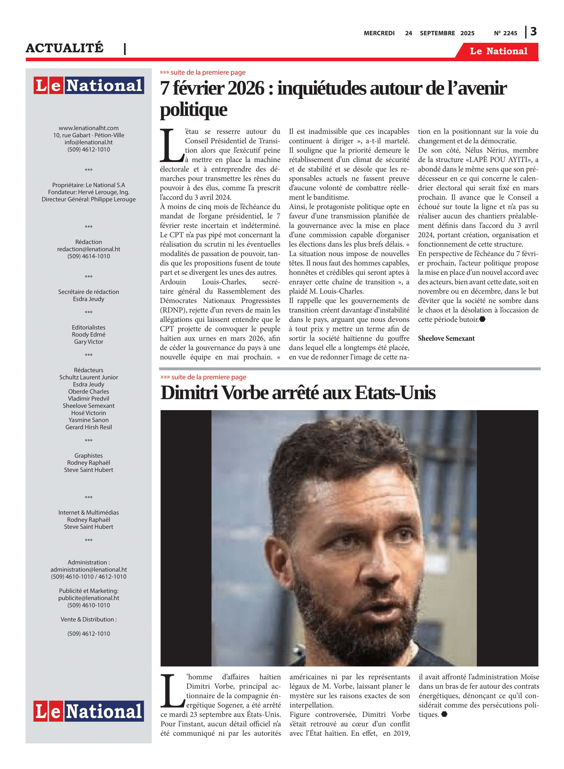 Page 3 de l'édition 2245