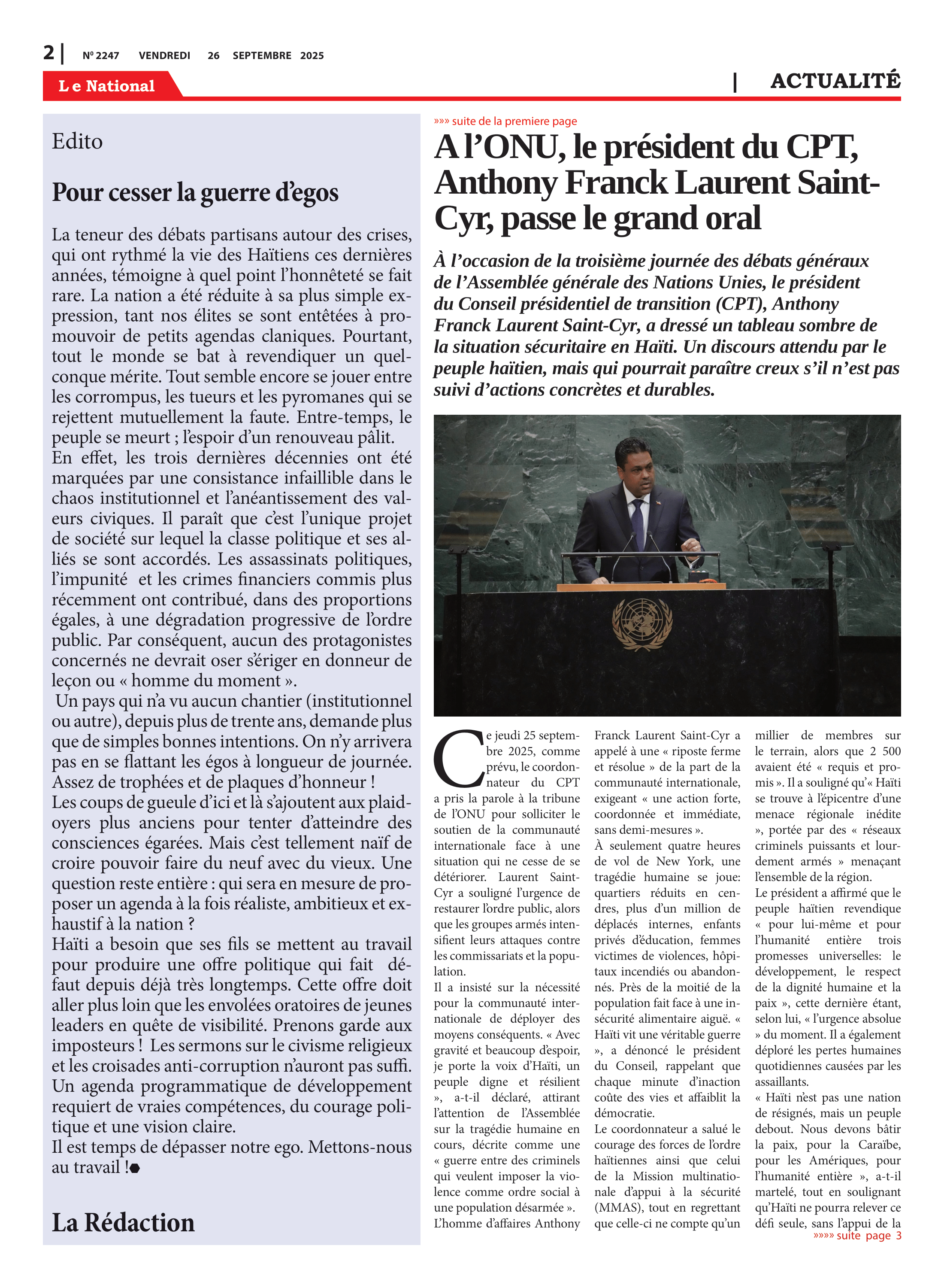 Page 2 de l'édition 2247