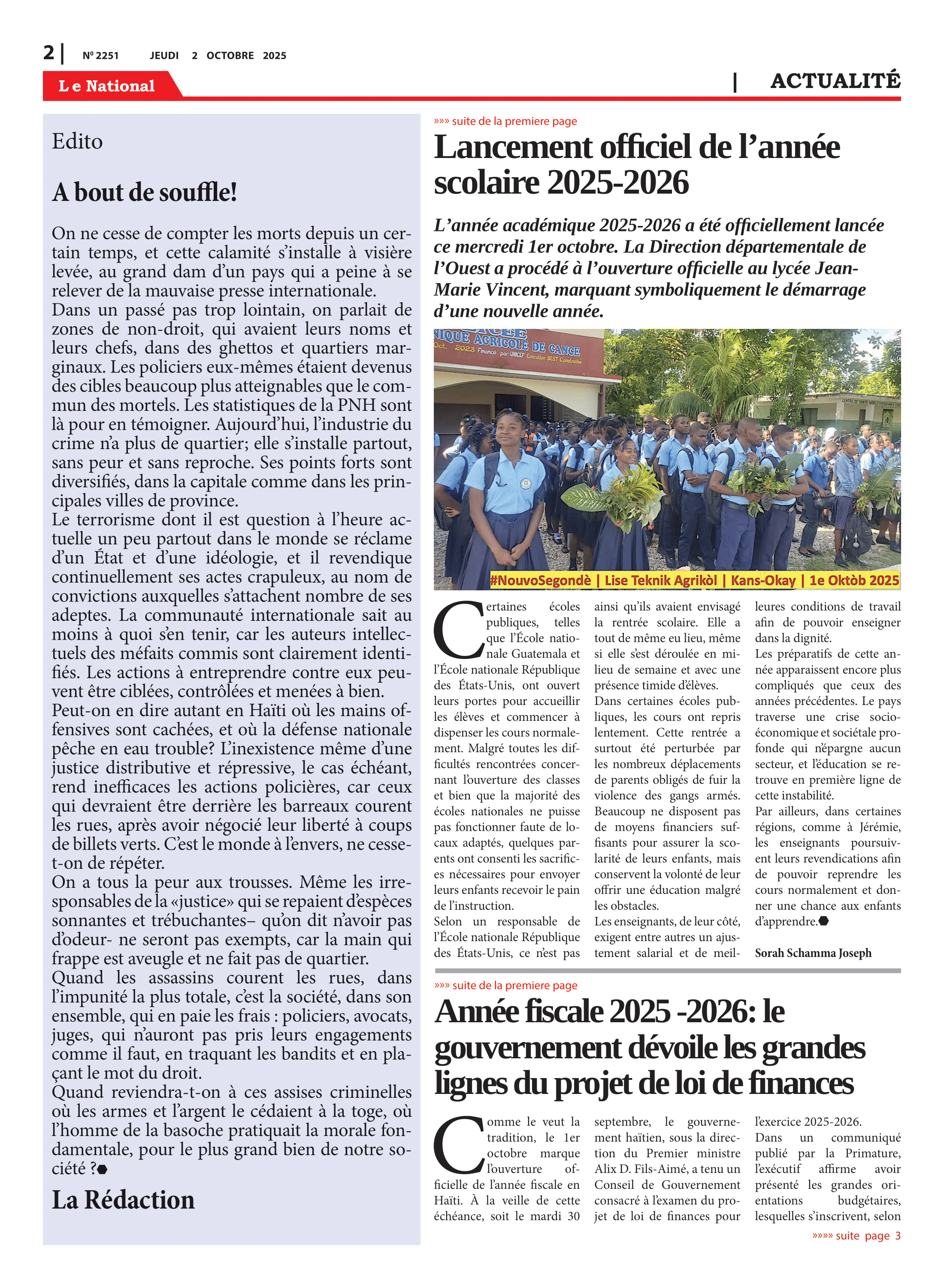 Page 2 de l'édition 2251