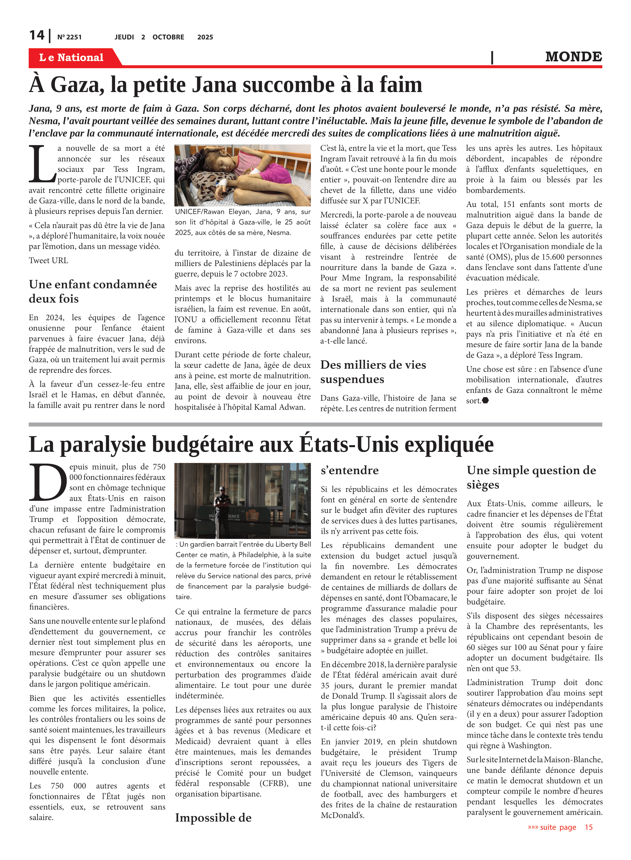 Page 14 de l'édition 2251