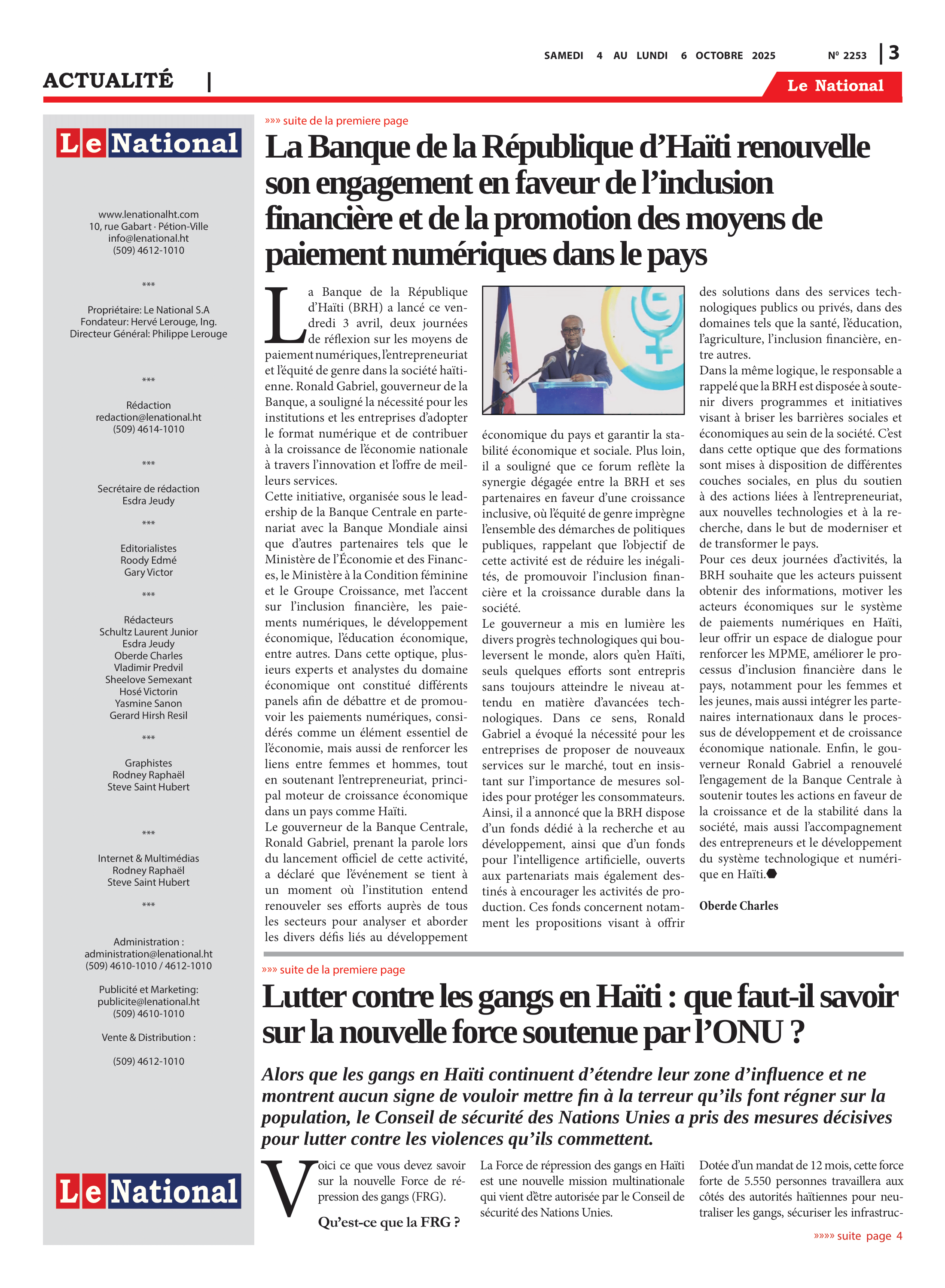 Page 3 de l'édition 2253