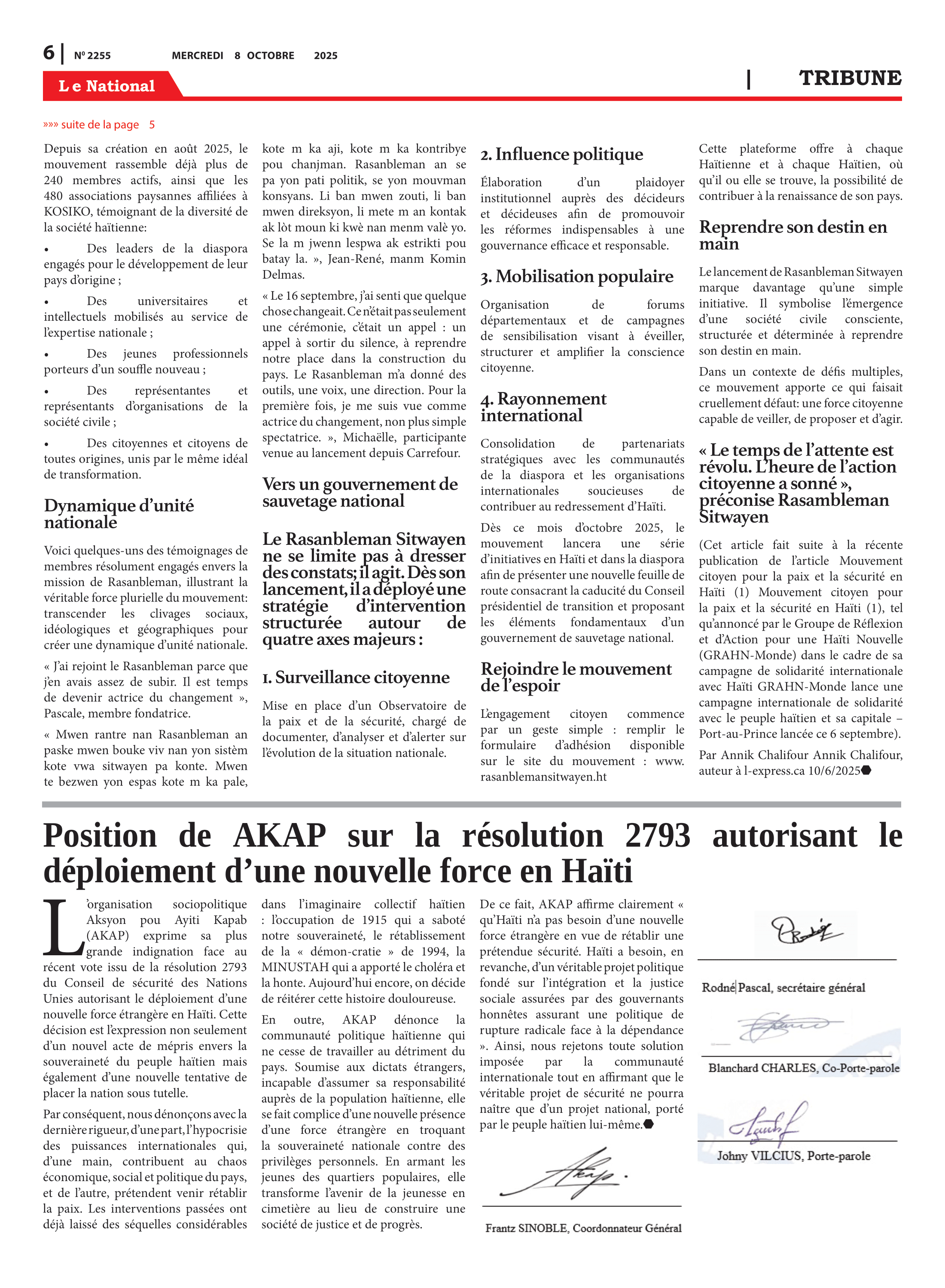 Page 6 de l'édition 2255