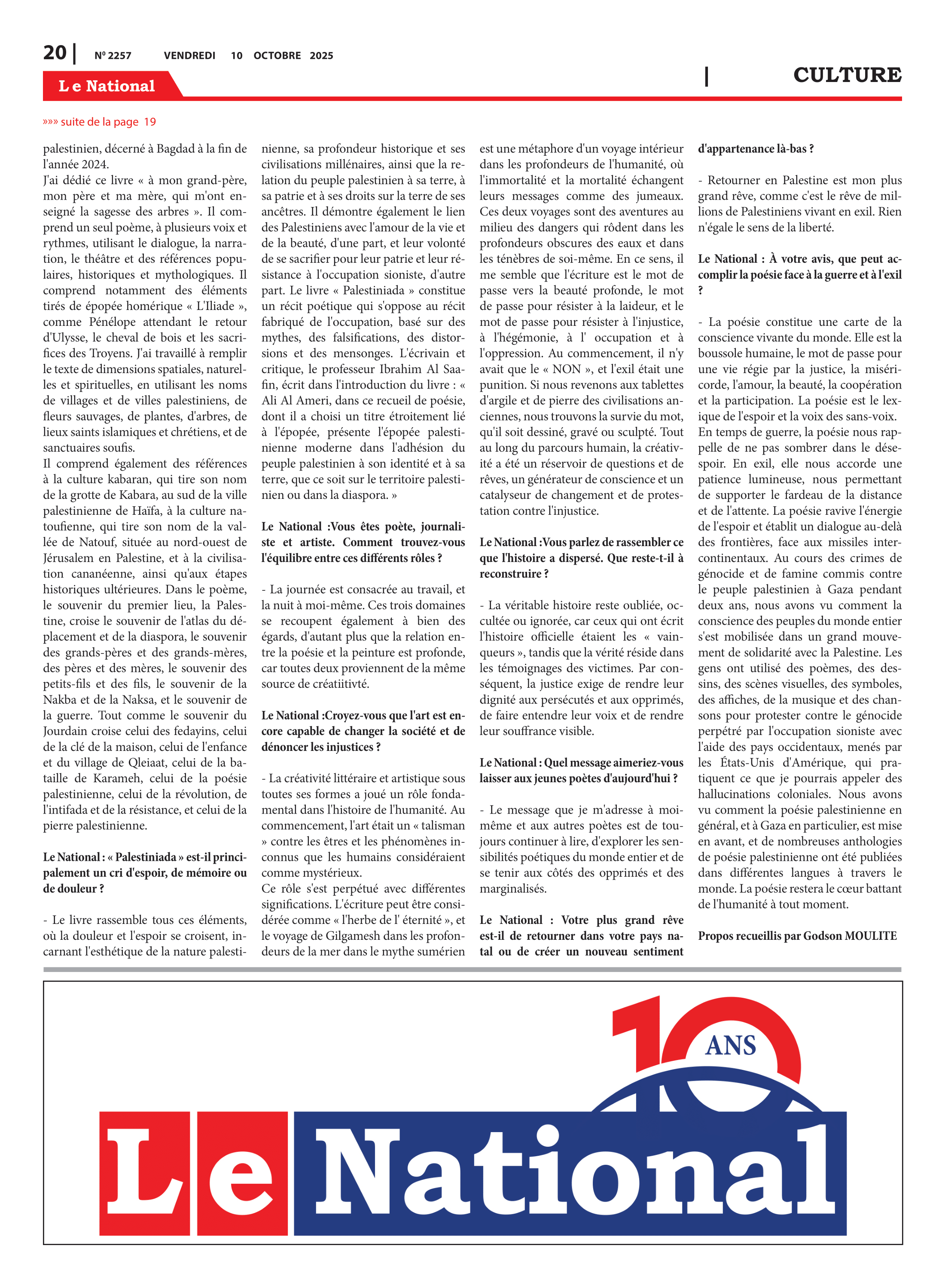 Page 20 de l'édition 2257