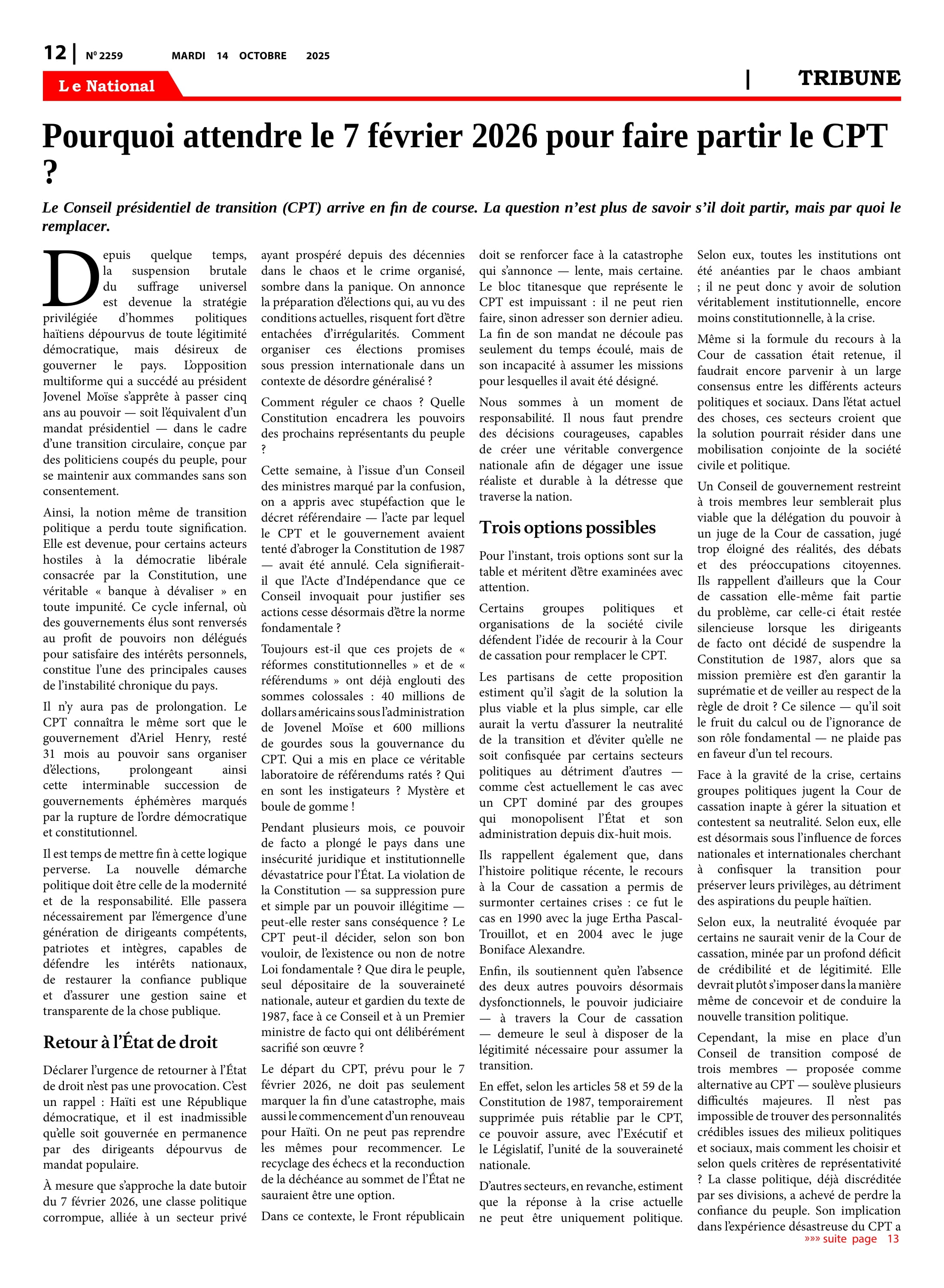 Page 12 de l'édition 2259