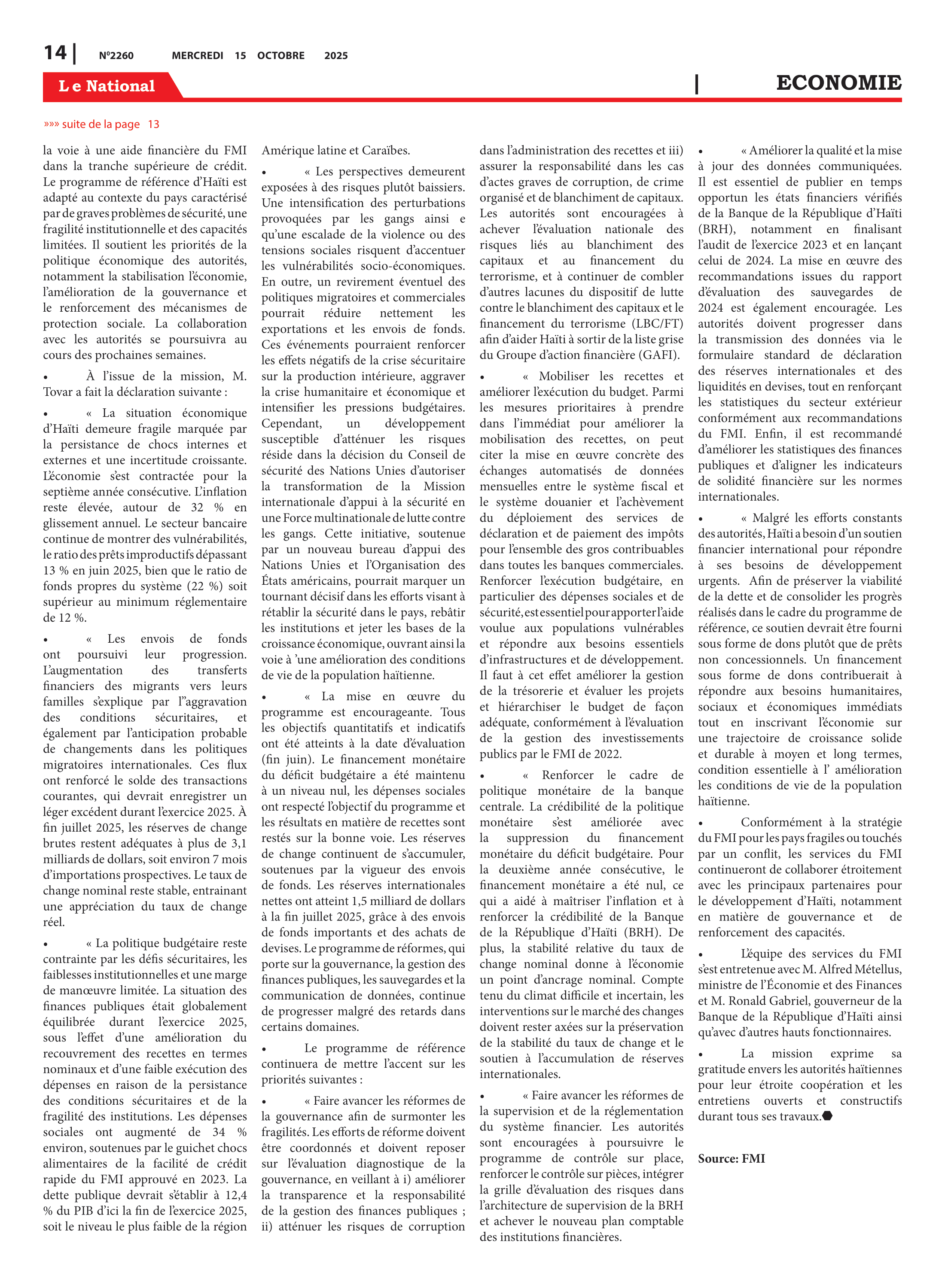 Page 14 de l'édition 2260